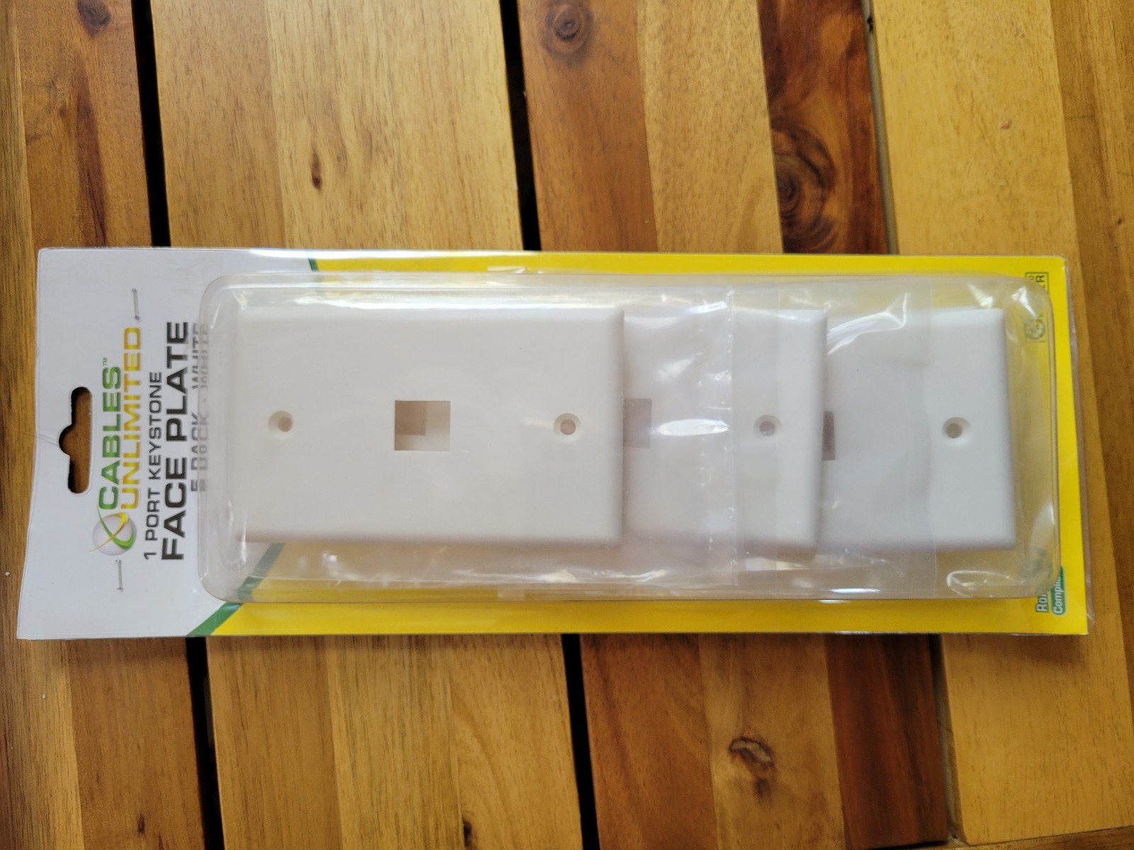 10 Pcs - 1 Port Wall Plate Keystone RJ45 Cat6 Cat5e Insert Jack White WallPlate