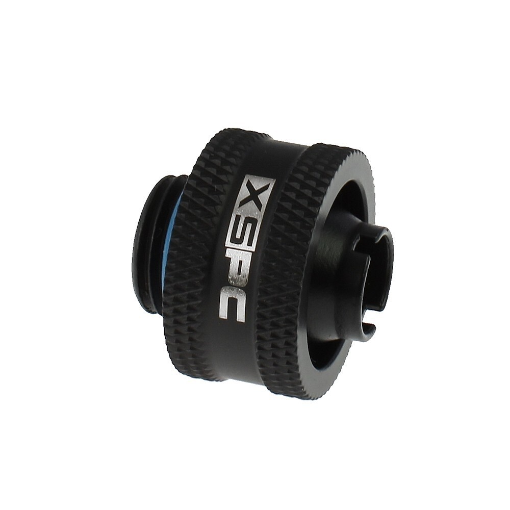 XSPC 3/8" ID x 5/8" OD Compression Fittings V2, Matte Black on Brass
