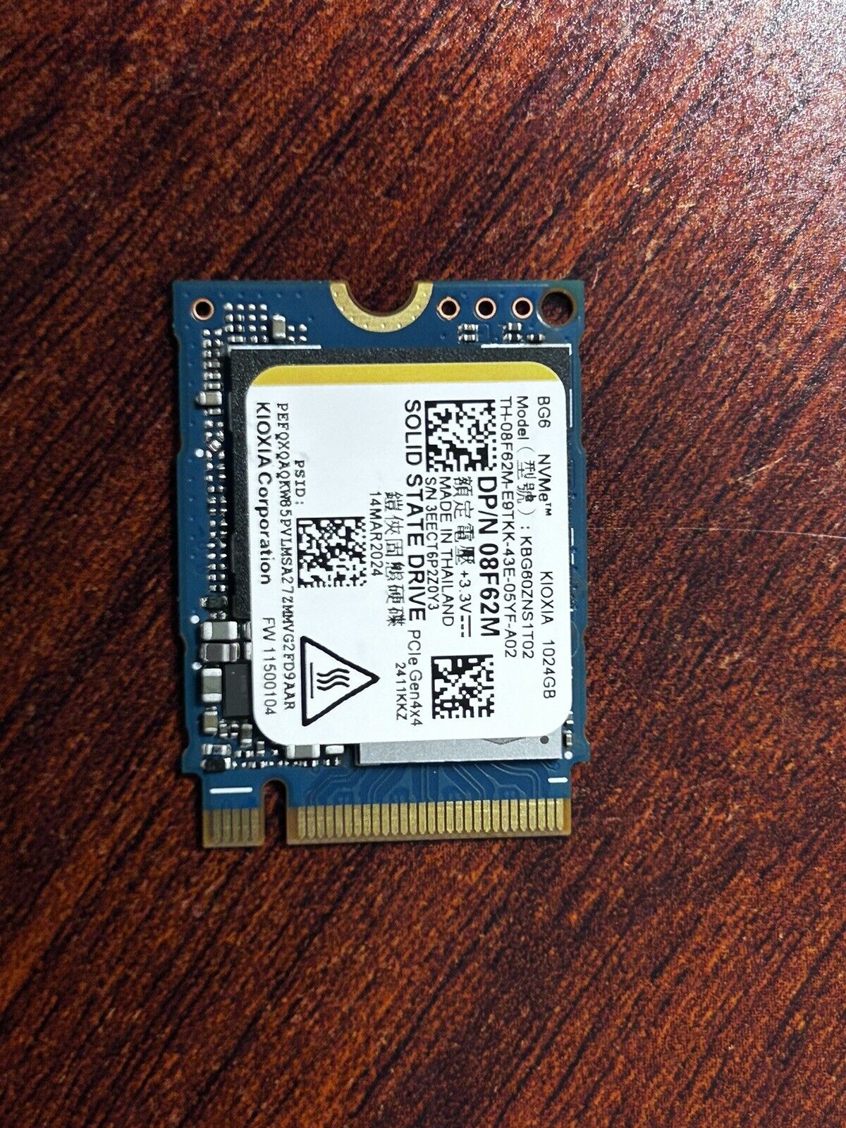 OEM Toshiba KIOXIA 1TB SSD BG6 PC PCIe Gen 4 x 4 M.2 2230 NVMe SOLID STATE DRIVE