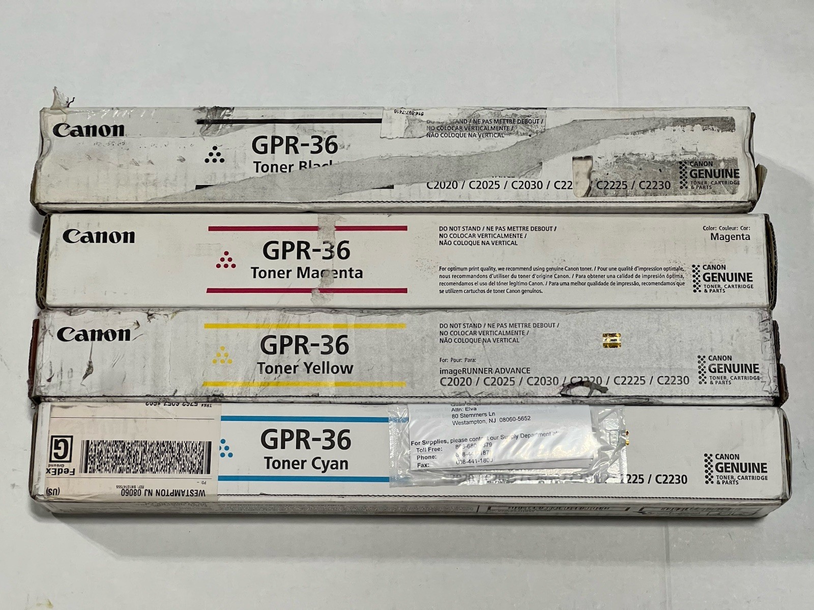 Canon GPR-36 Toner Cartridge 4-Pack Set BCMY, OEM-Open/Worn Box