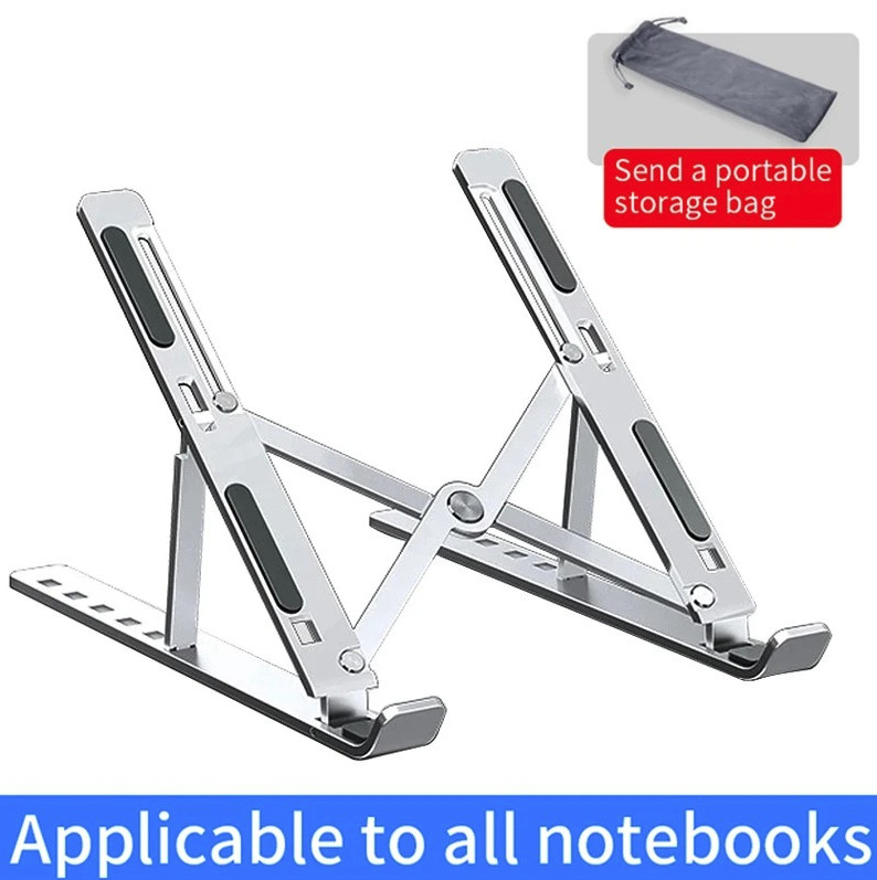 1pc Aluminum Laptop Stand: Adjustable Foldable Non-Slip Cooling Holder - NEW
