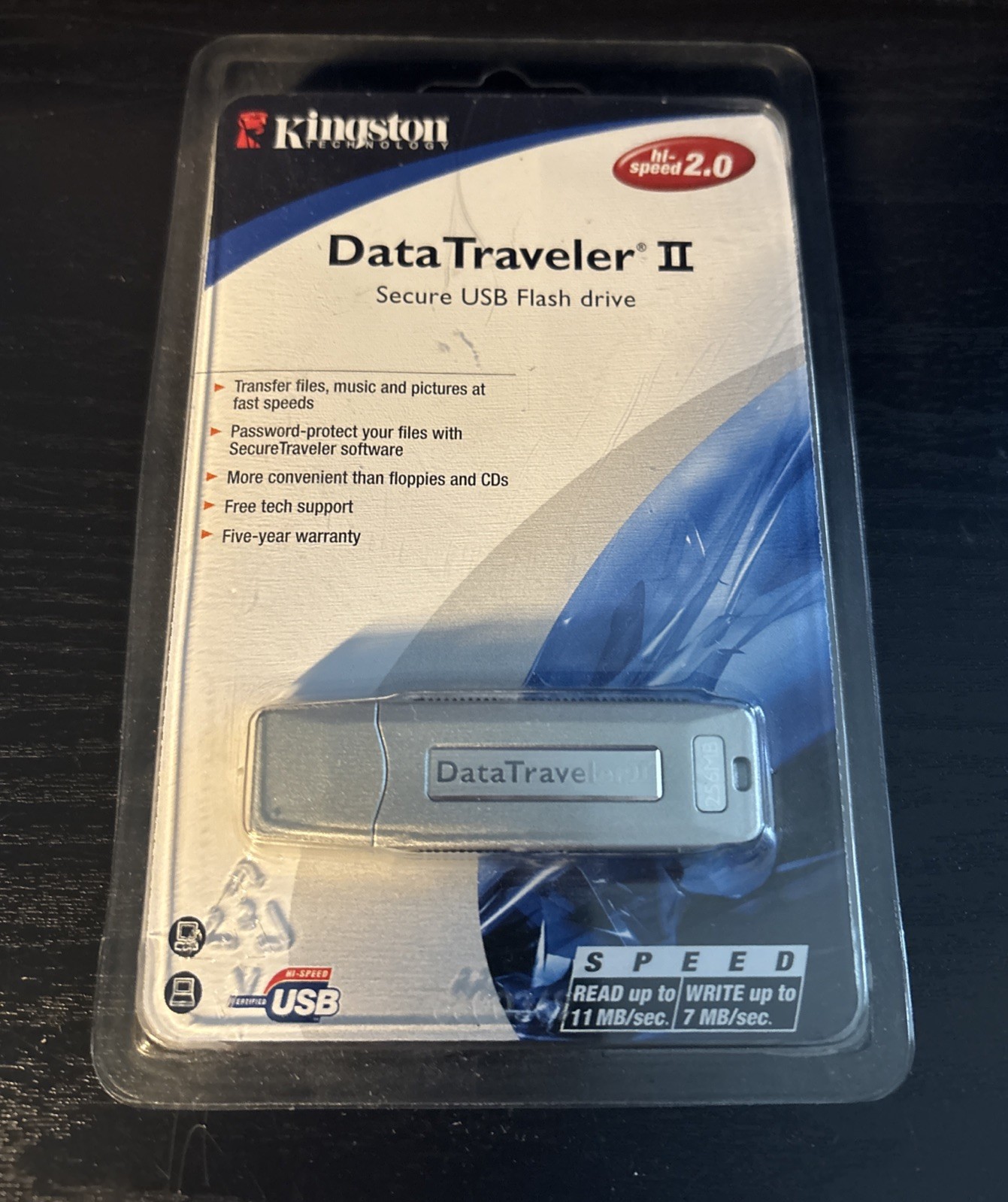 Kingston DataTraveler II 256MB USB 2.0 Flash Drive Sealed Vintage Discontinued.