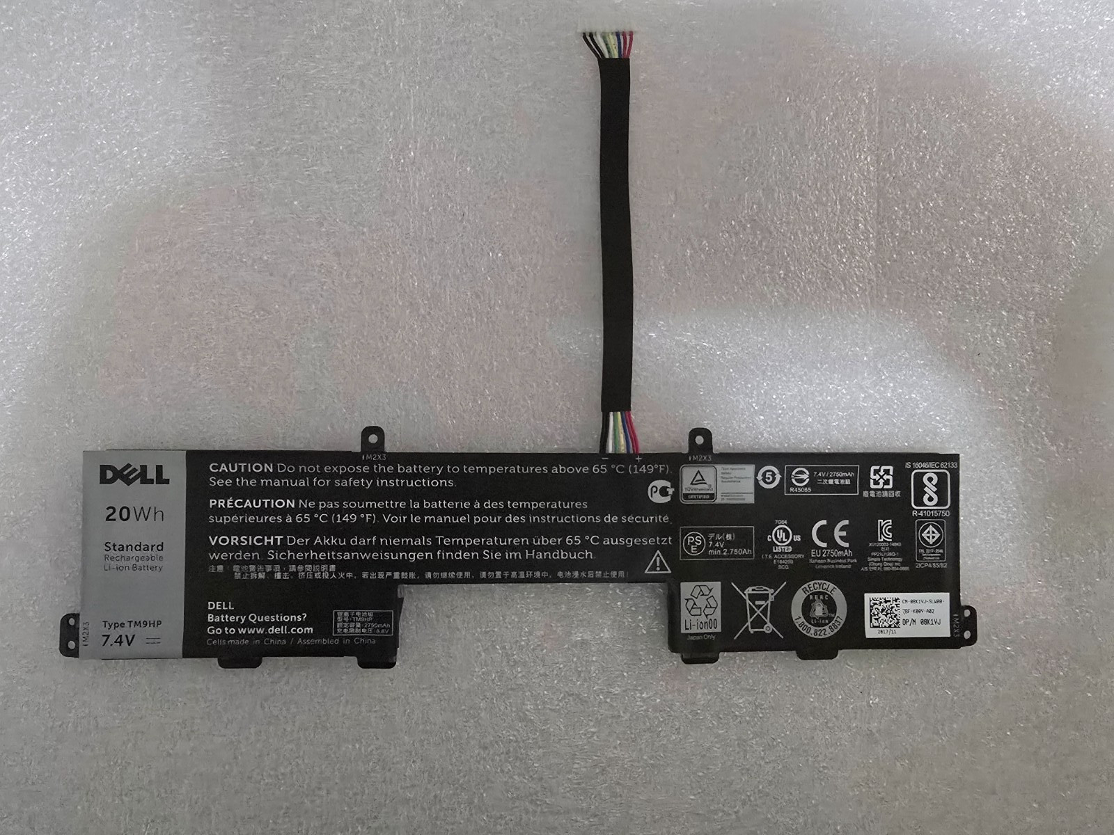 Dell OEM Latitude 13 (7350) Keyboard Dock 3-cell 20Wh Laptop Battery TM9HP
