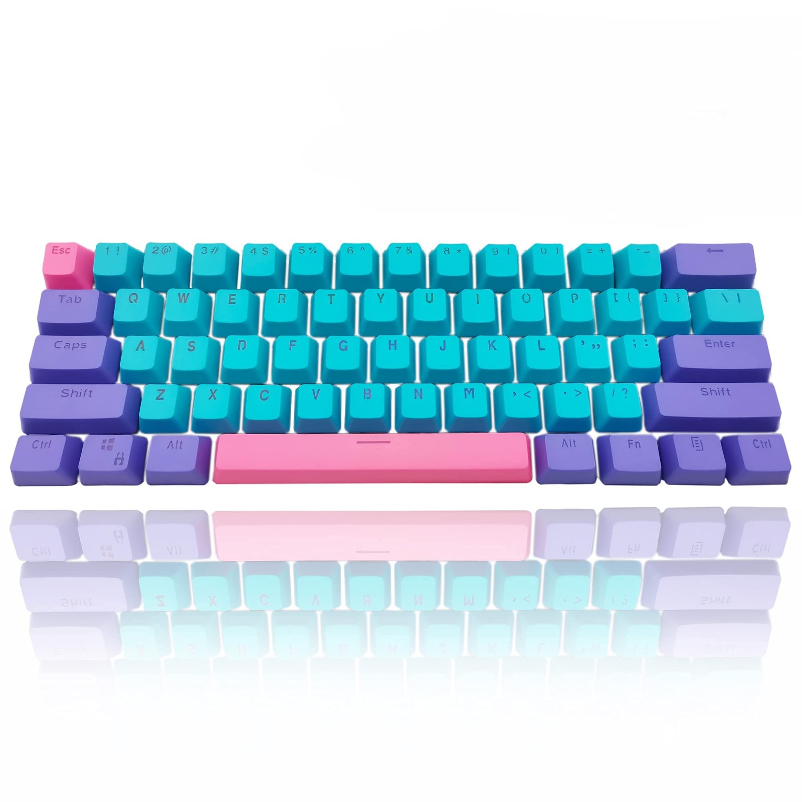 61 Keys OEM Profile PBT Keycap Set Joker Blue Custom Mechanical Keyboard