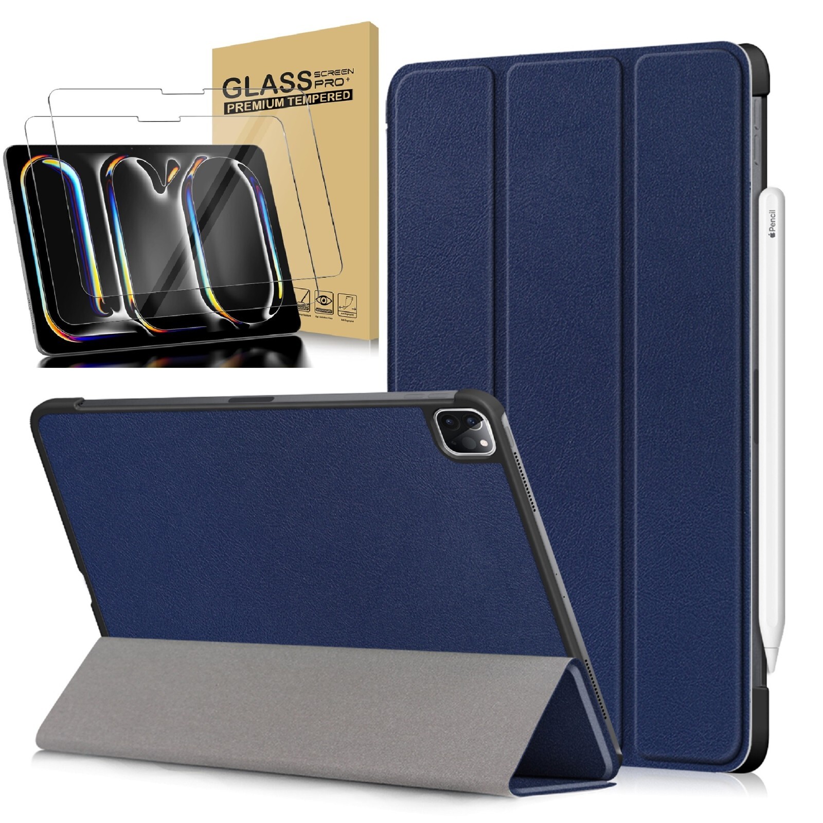 Case For iPad Pro & iPad Air 10.9" 11" 12.9" 13" Cover / Glass Screen Protector