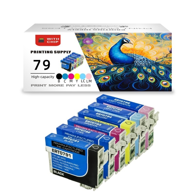 6PK Ink For Epson 79 T079 T0791 - T0796 For Epson Artisan 1430 Stylus Photo 1400