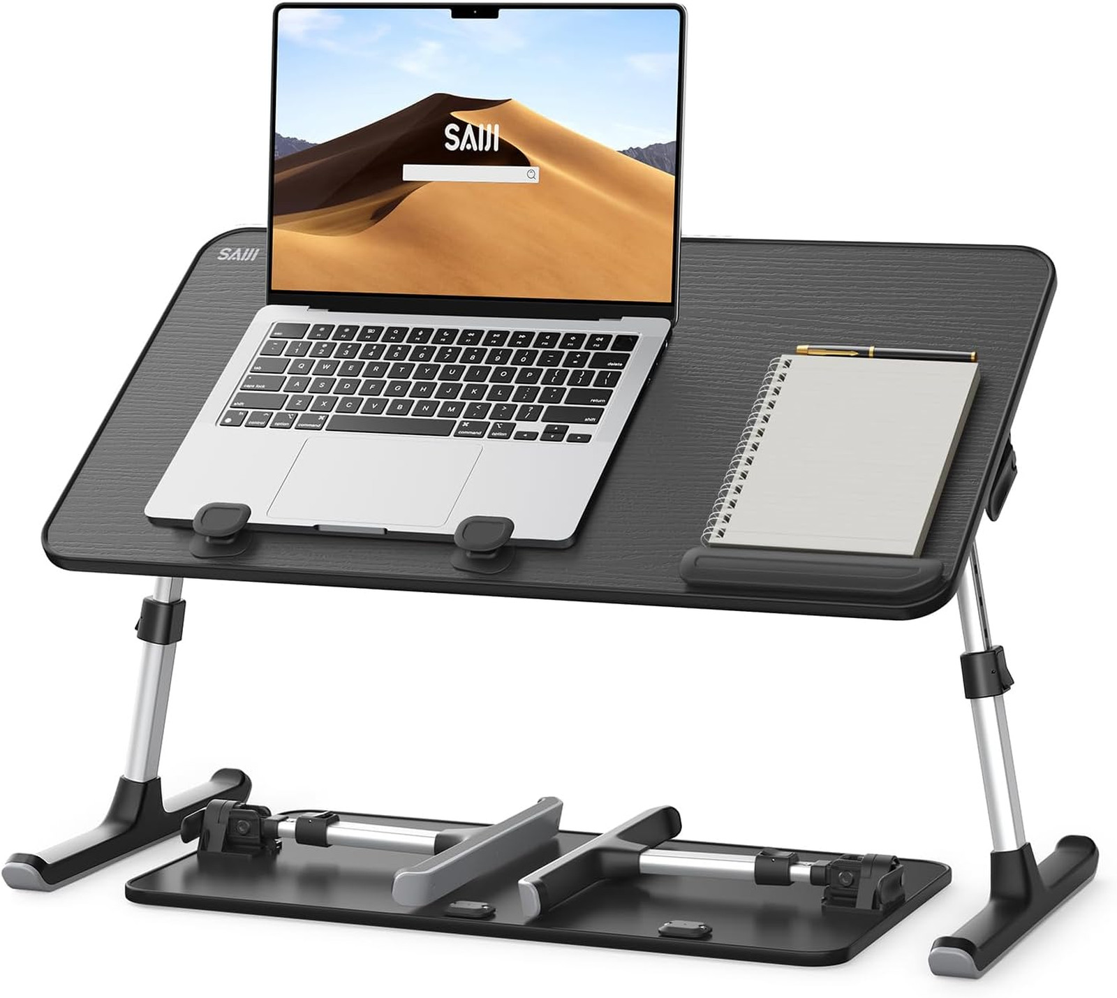Height and Angle Adjustable Laptop Stand for Bed, Foldable Portable Desk for