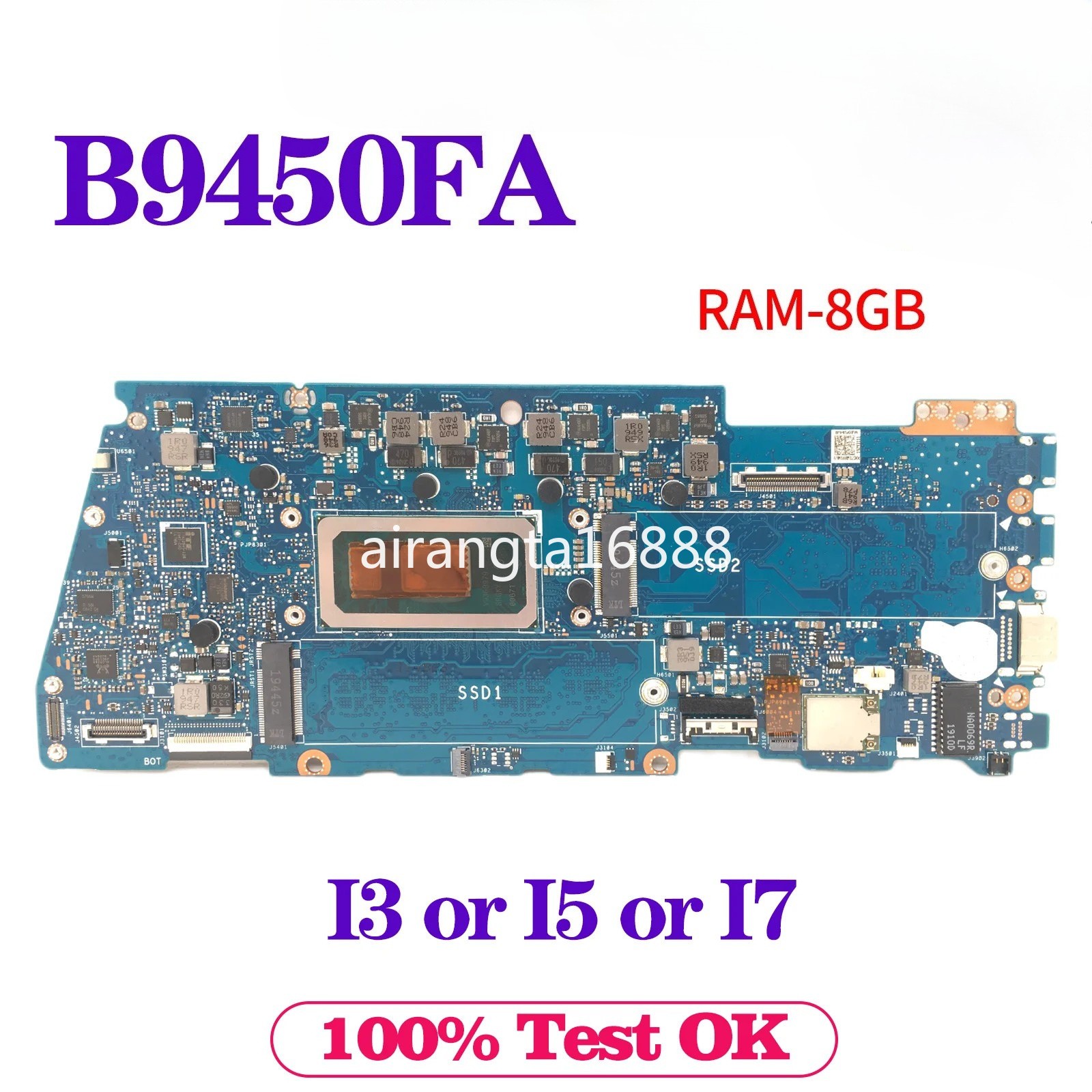 B9450F For ASUS ExpertBook B9 B9450 B9450FA Motherboard I5 I7 10th Gen 8GB/RAM