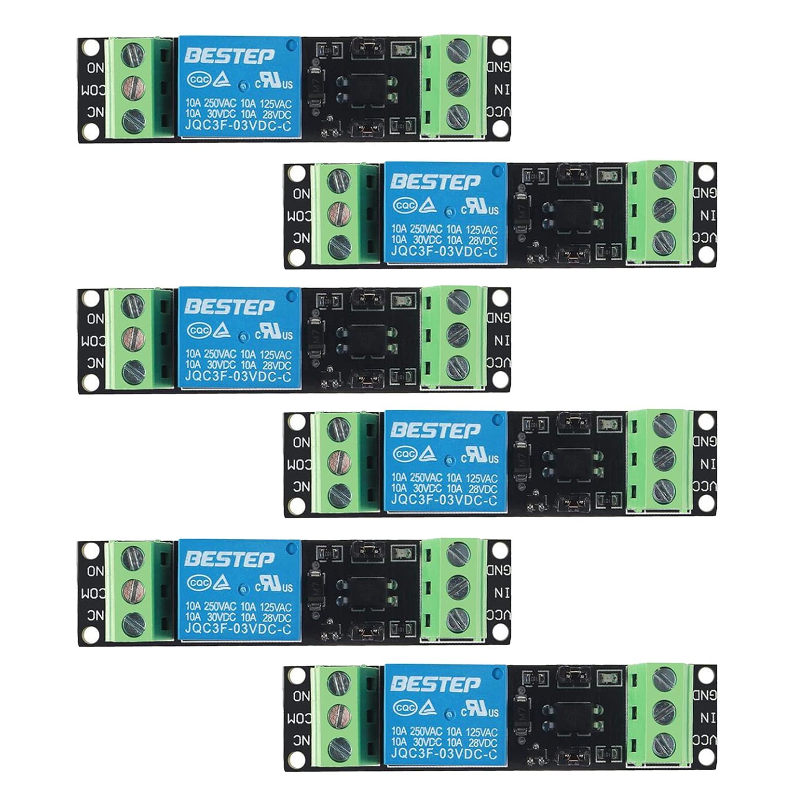 6pcs 1 Channel Relay Module DC 3V/3.3V High Level Driver Optocoupler Module I...