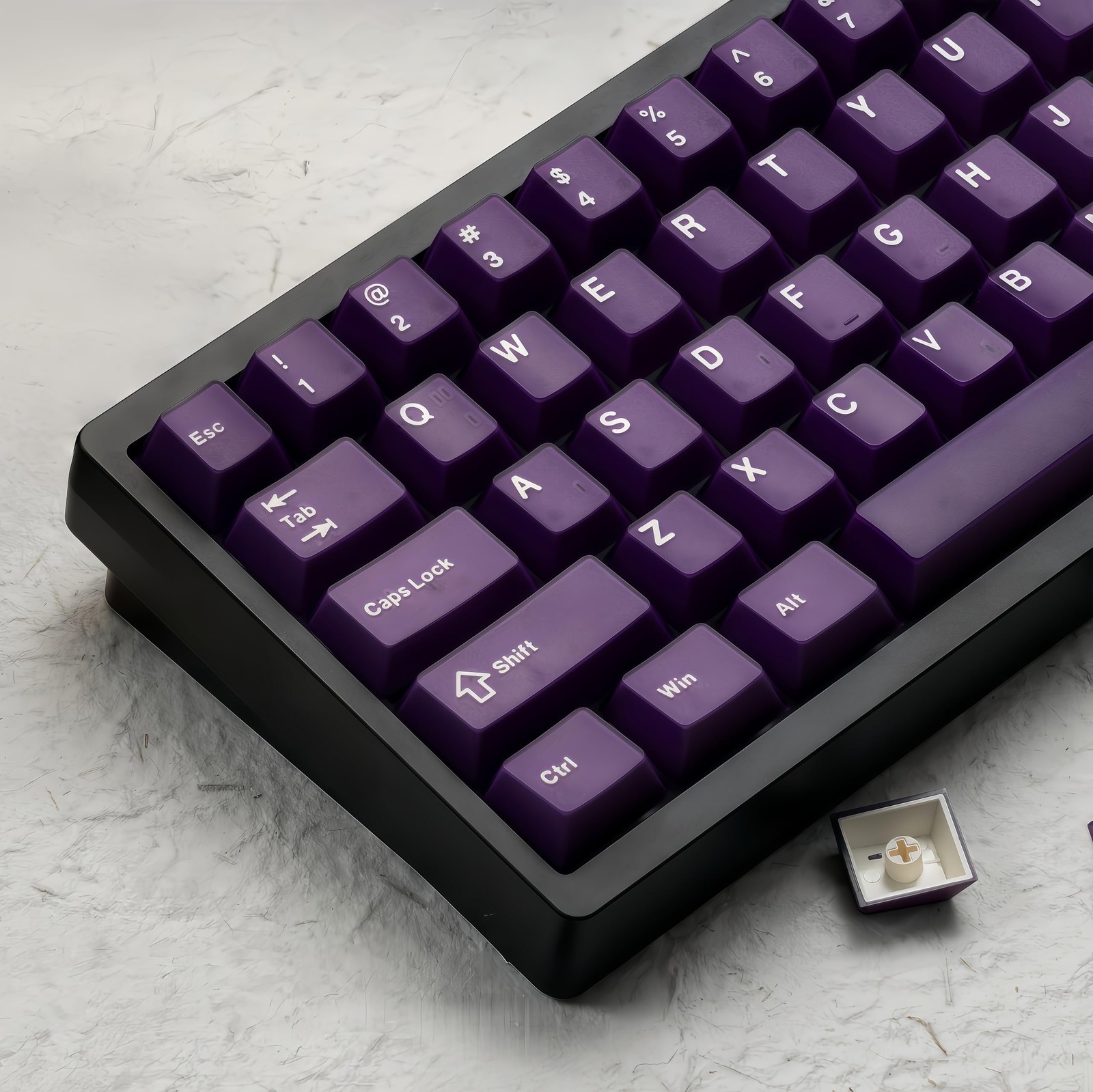 Purple Jade Jelly Keycaps PBT Double Shot Cherry Profile Mechanical Keyboard Set