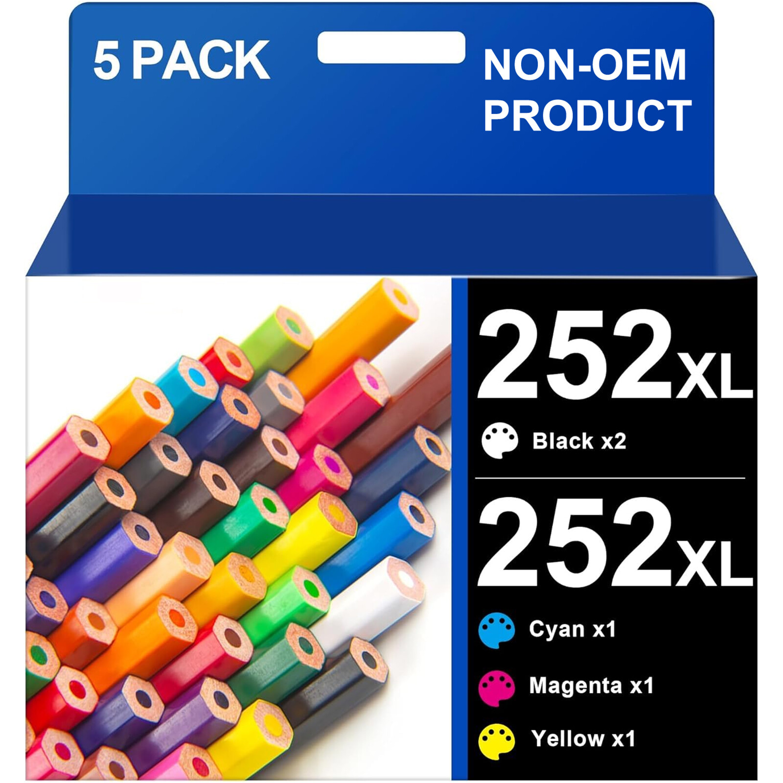 5PK T252XL 252XL Ink Cartridges For Epson WorkForce WF-3640 WF-7710 WF-7620