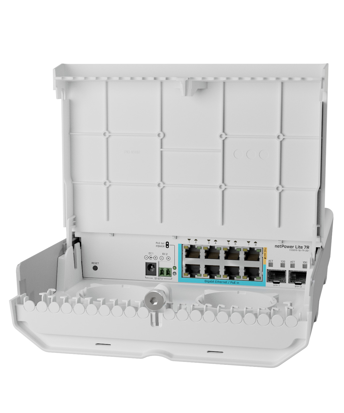 MikroTik Cloud Smart Switch netPower Lite 7R CSS610-1GI-7R-2S+OUT, 8xGE, 2xSFP+