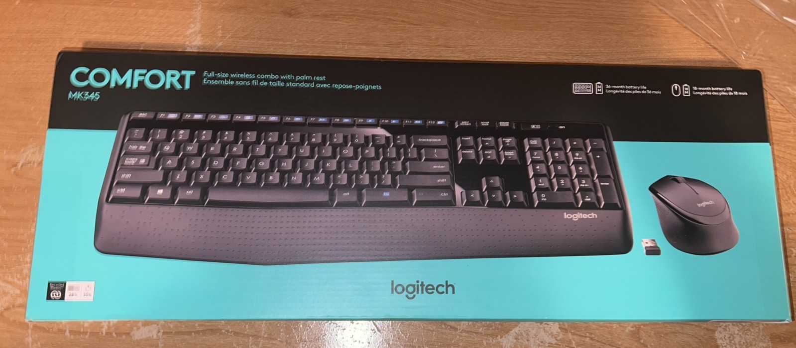 Logitech Comfort MK345 Wireless Keyboard & Mouse Combo, English QWERTY, Black