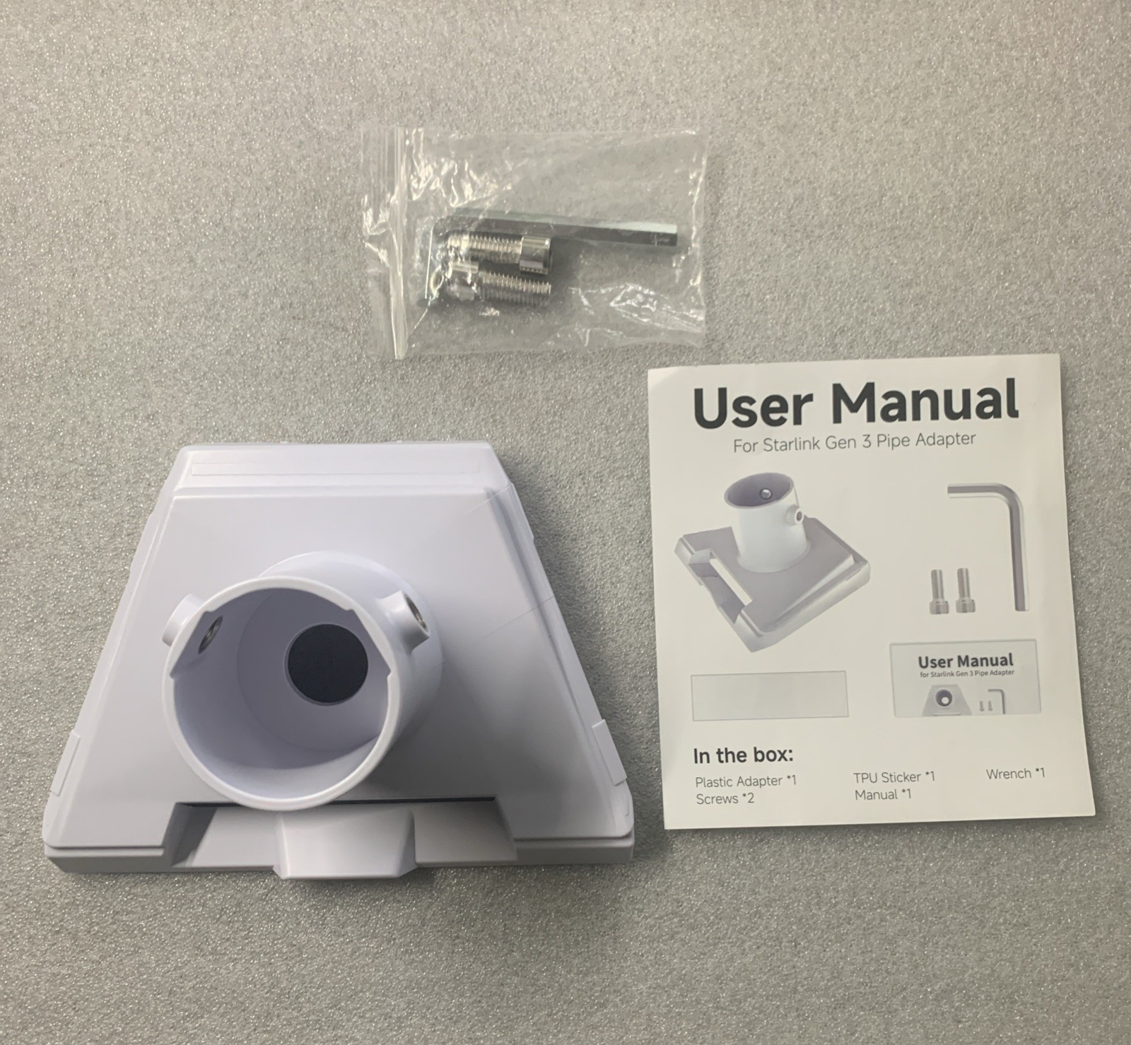 Starlink Gen 3 Pipe Adapter, Pole Mount Adapter Mounting Kit, New in Box