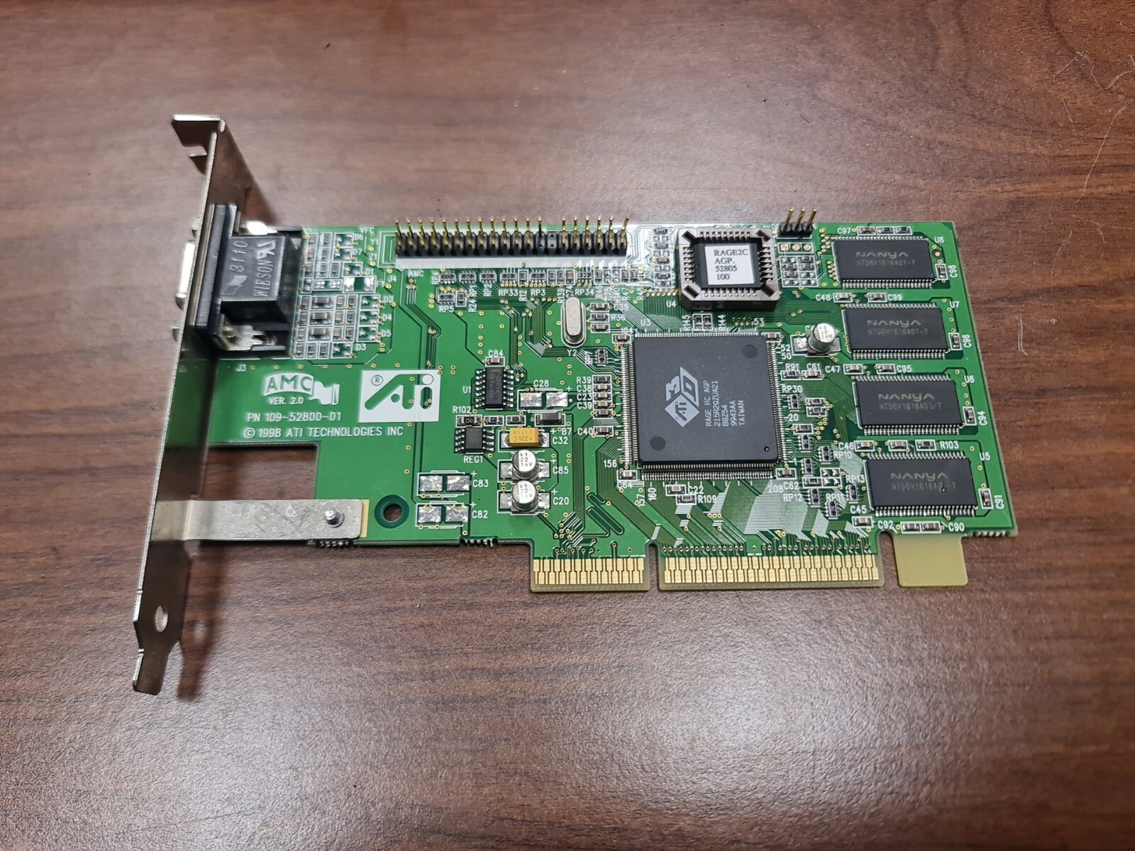 ATI AMC VER. Graphics Card 2.0 PN 109-52800-01 ATI 3d Rage 8mb AGP USED