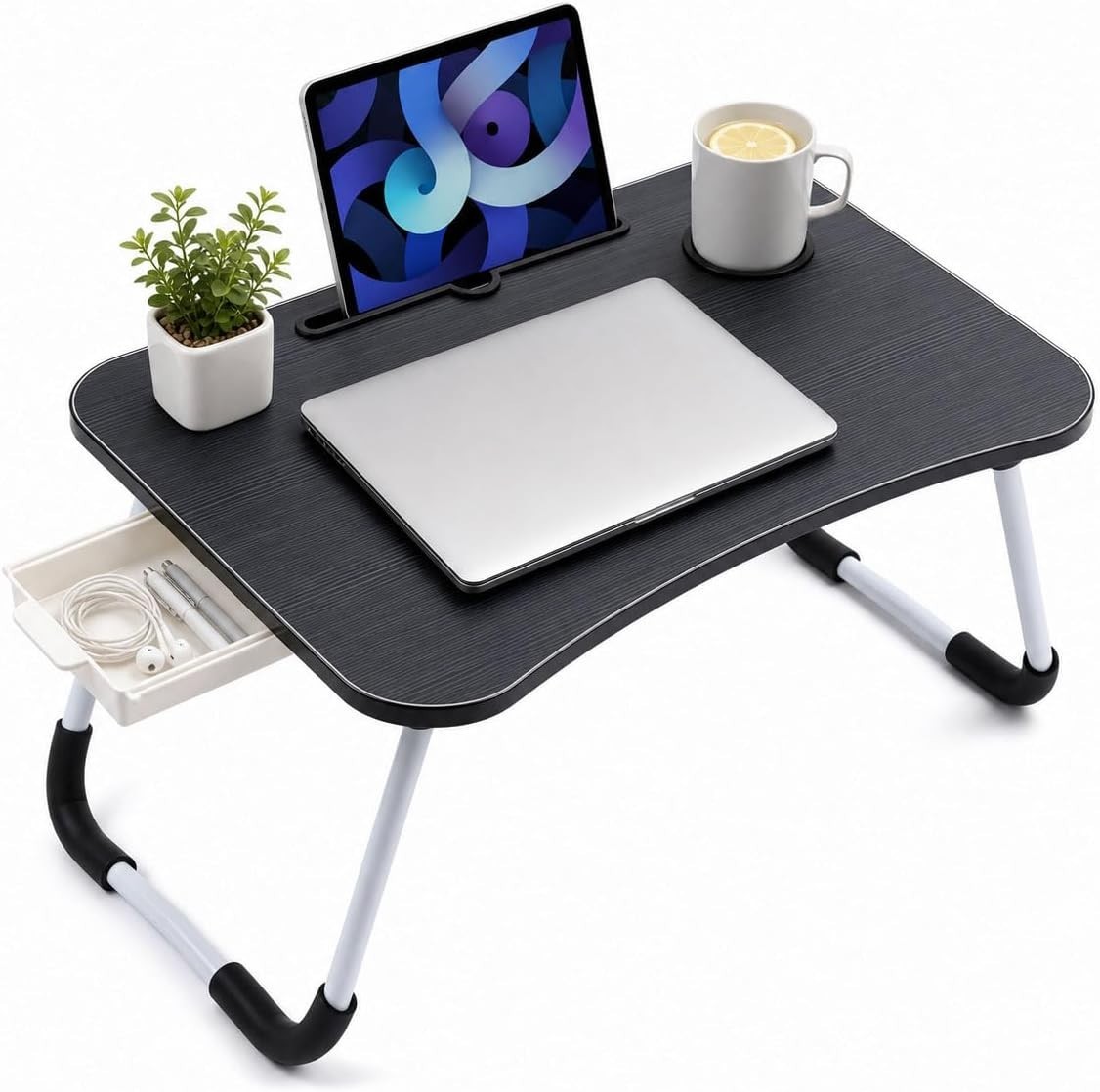 Foldable Laptop Bed Desk Portable Table Breakfast Tray Stand 24x16x11 Inch