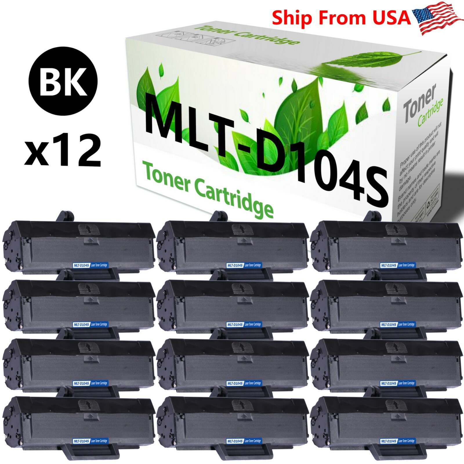 12PK Compatible MLT-D104S D104S Toner Cartridge For ML-1665 Laser Printers