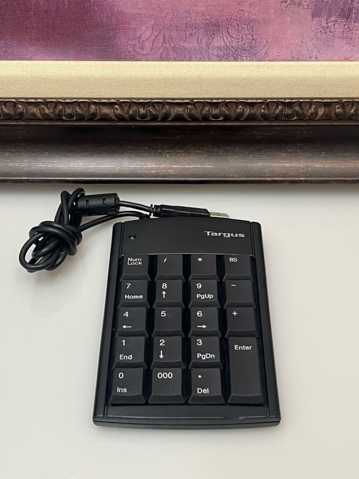 Targus PAUK10U Numeric 10-Key Number Keypad 2-Port USB Silver Pad Numlock