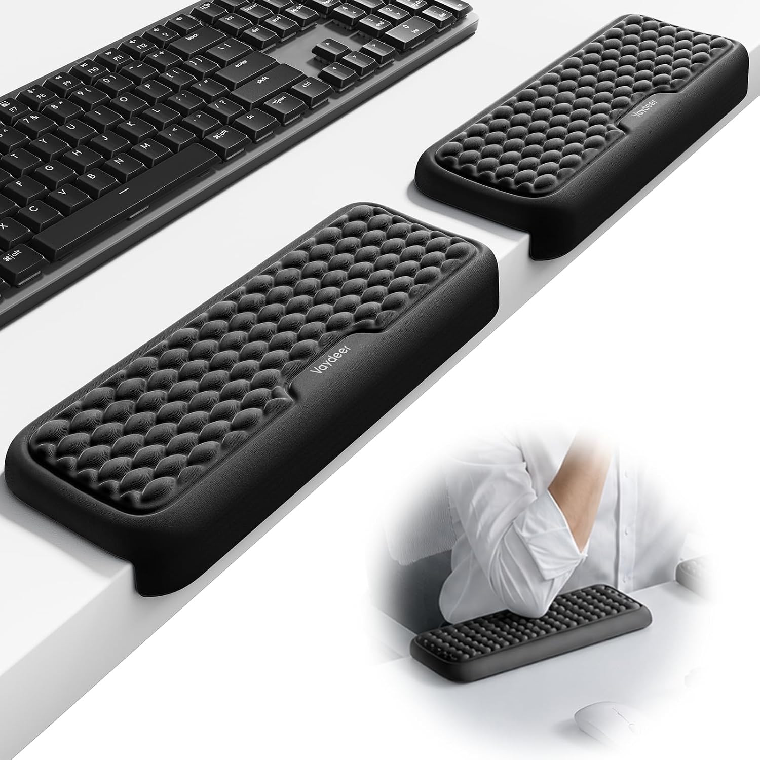 2Pcs L-Shaped Elbow Rest Pads Memory Foam Desk Edge Arm Wrist Support Pad