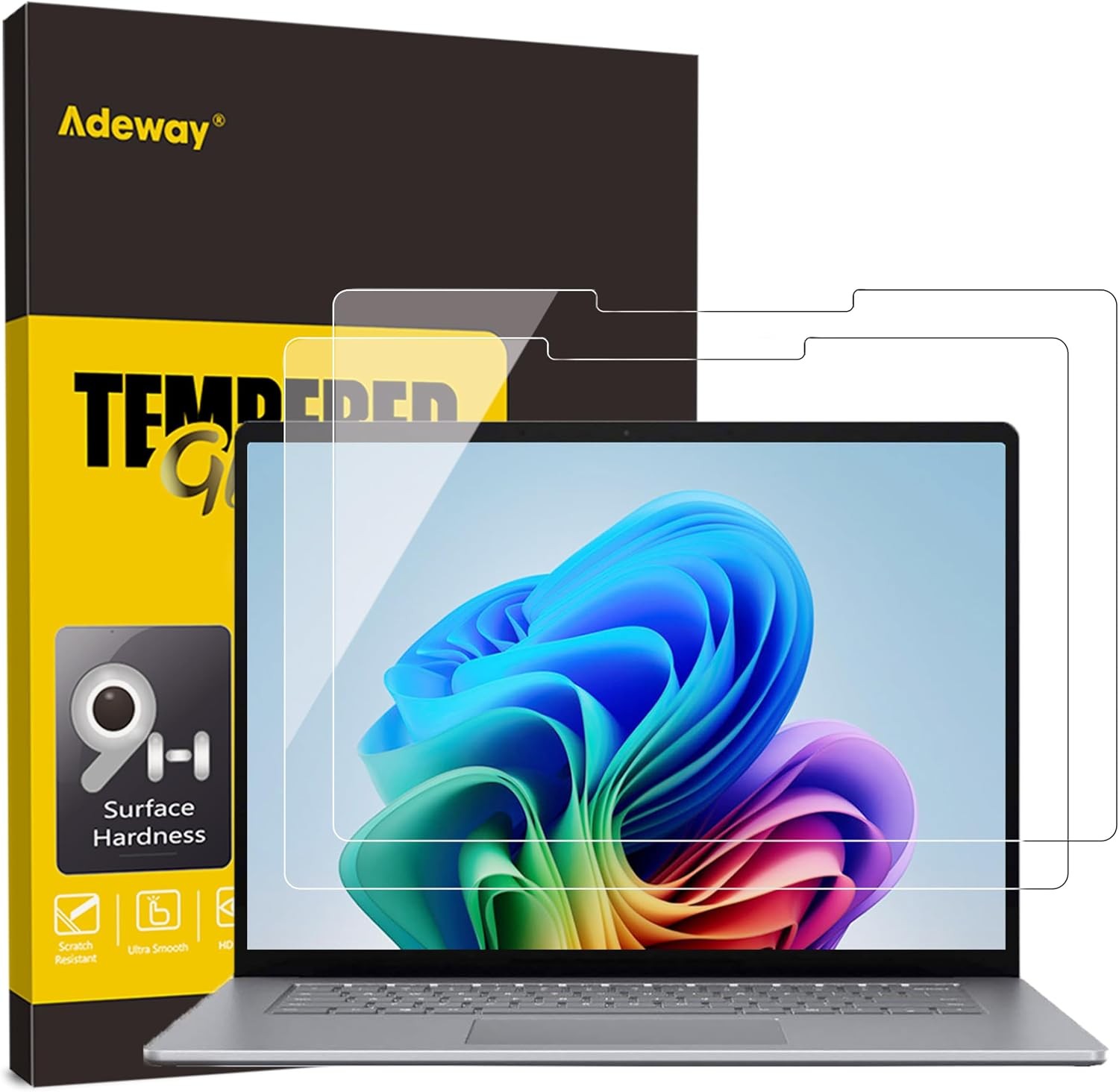 Ultra-Thin Tempered Glass Screen Protector for 13" Surface Laptop (2025), 2 Pack