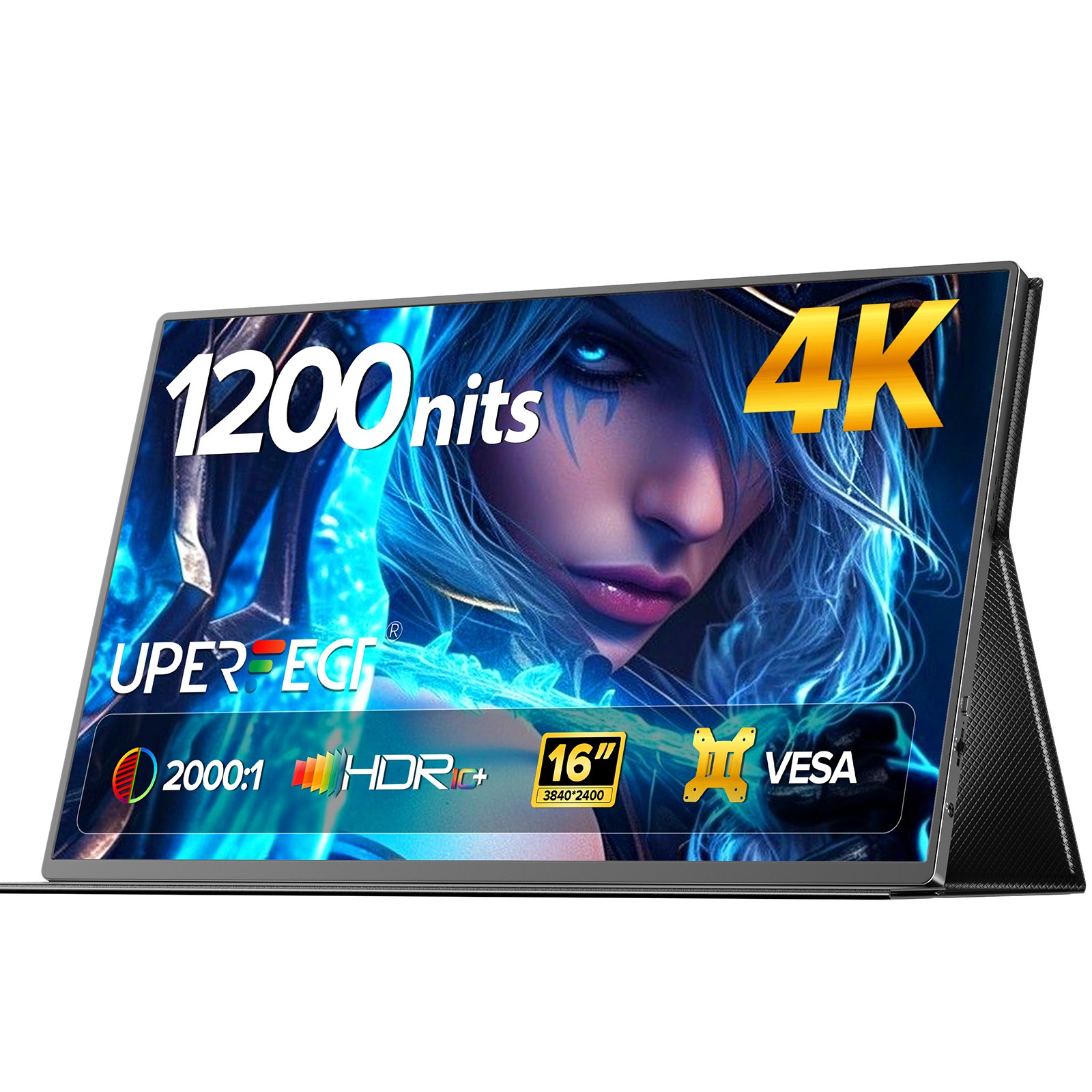 UPERFECT 4K Portable Monitor 16" 1200Nits Laptop Monitor Gaming Display Freesync