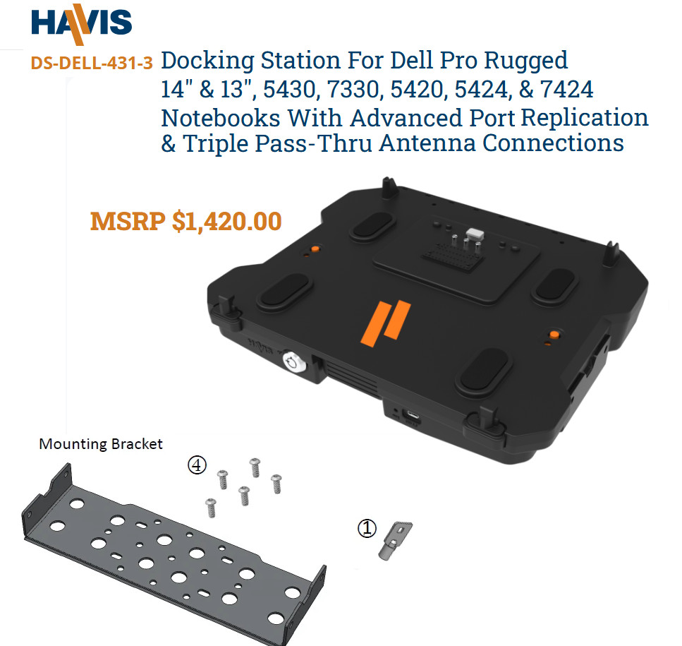 DS-DELL-431-3 Docking Station Dell Pro Rugged 14″ 13″, 5430, 7330, 5420, 5424