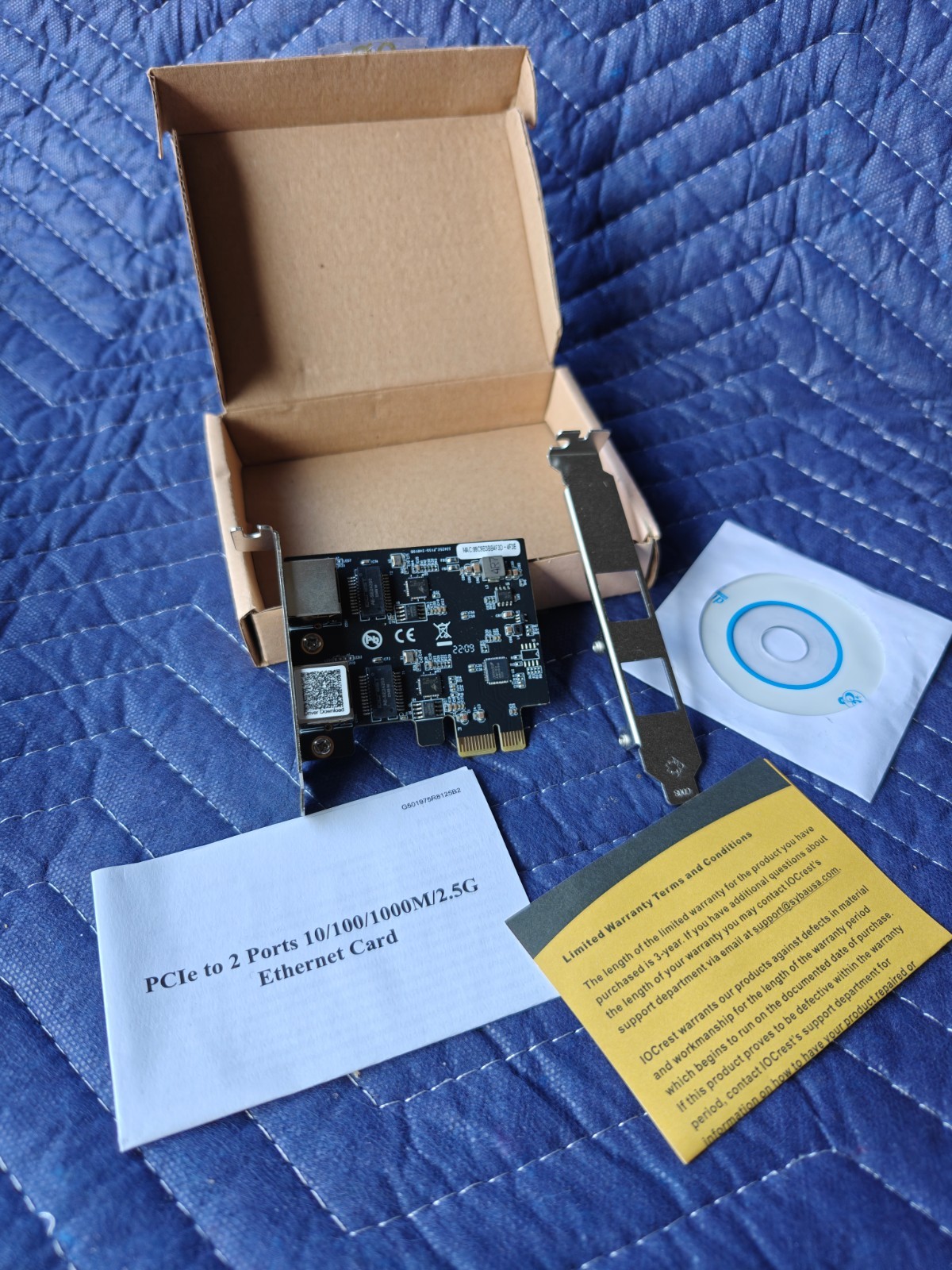 Syba Dual 2.5 Gigabit Ethernet PCI-E Card RJ45 LAN Low Profile SD-PEX24066