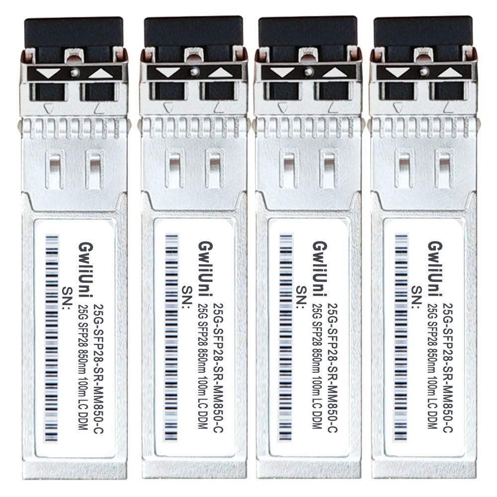 4Pcs 25G SFP28 Multi-Mode SFP+ Fiber Module Network Transceiver, SR MM850nm 1...