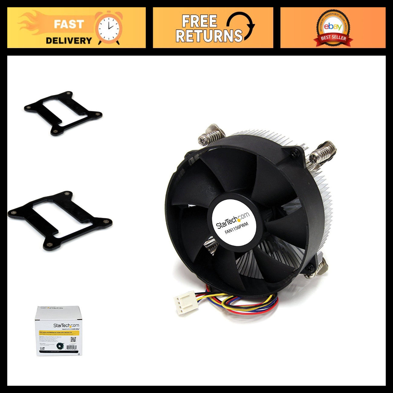 High-Performance 95mm CPU Cooler Fan, PWM Technology, Quiet Operation, Efficient