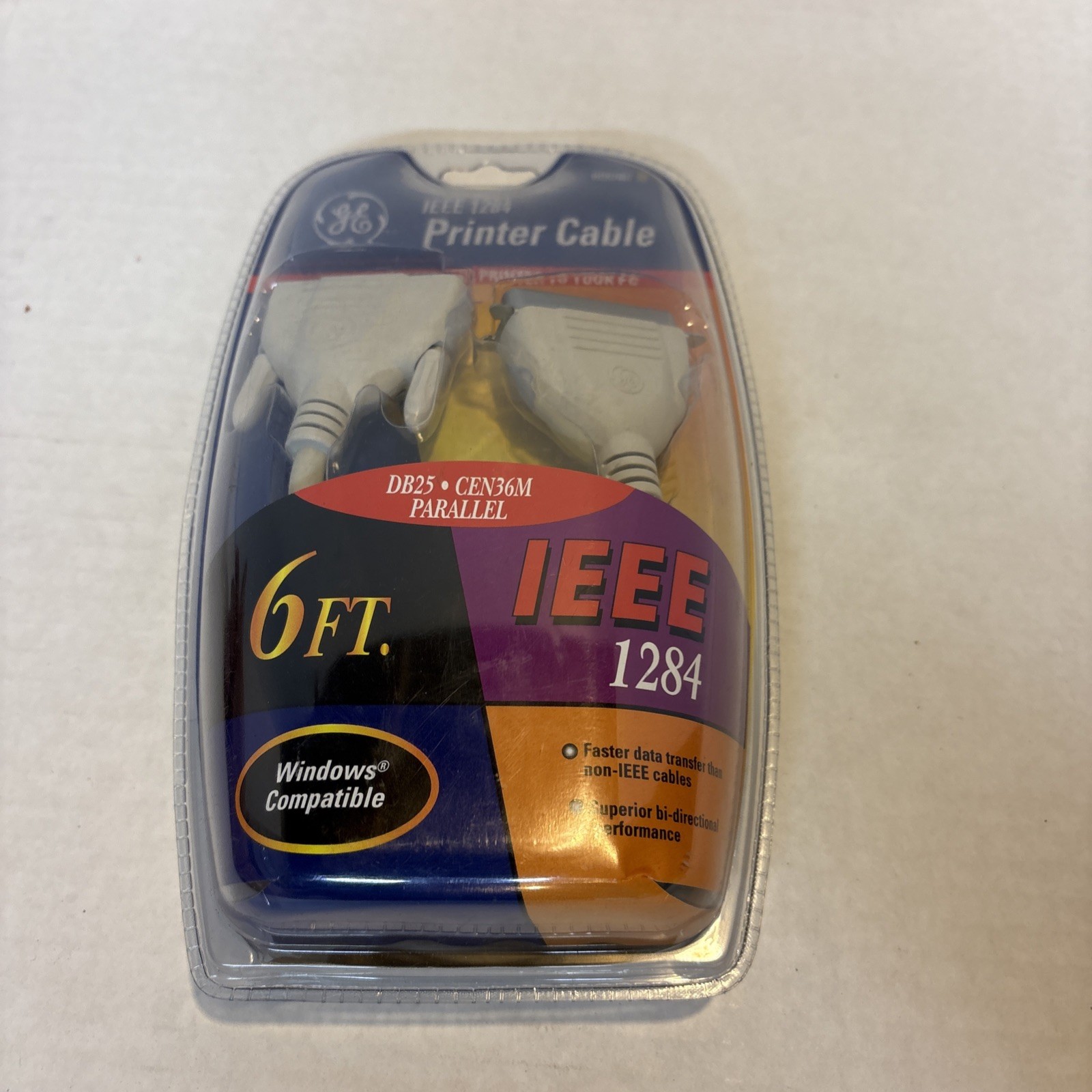 NIP GE IEEE 1284 PRINTER CABLE~DB25~CEN36M PARRALLEL (6 FT) #HO97887 windows com