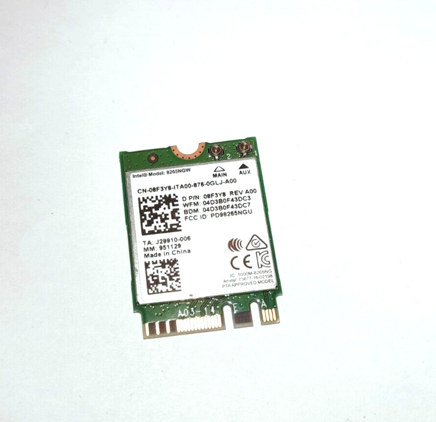 OriginaI Intel Dual Band Wireles AC8265 8265NGW 867Mbps M.2 BT4.2 for Dell used