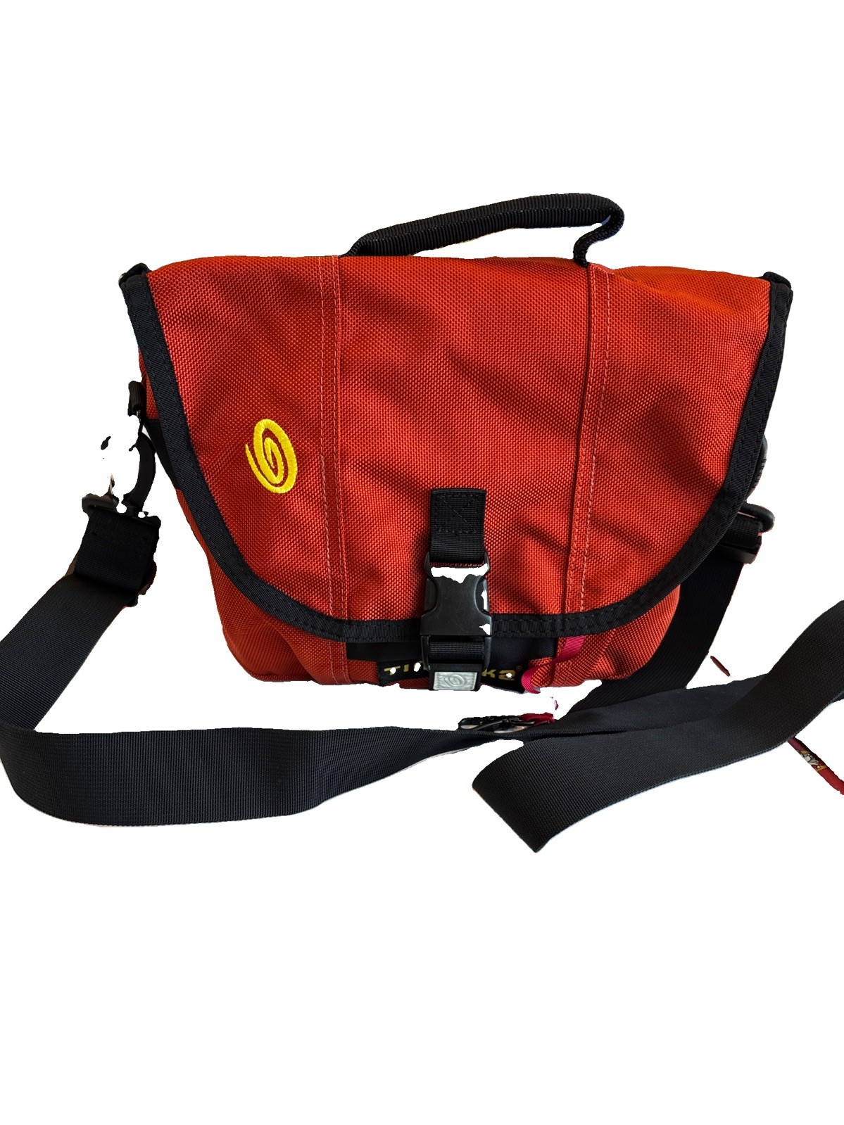 Timbuk2 Messenger Bag L Removable Adjustable Crossbody Strap Orange Lined Pocket