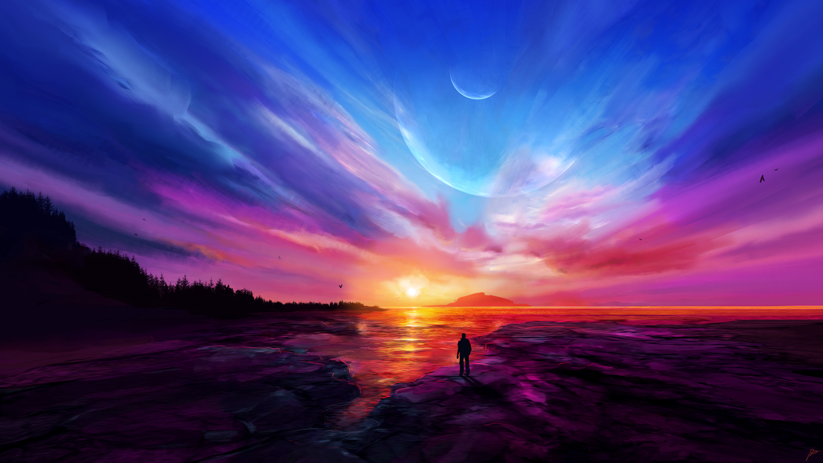 Landscape joeyjazz sunset Custom Gaming Mat Desk