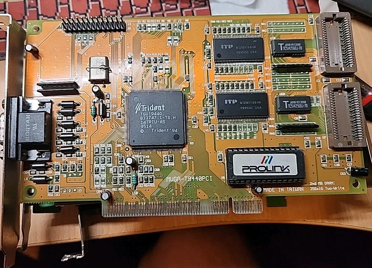 Prolink MVGA-T9440PCI Trident TGUI9440-1 Vintage PCI VGA Graphics Card Retro PC