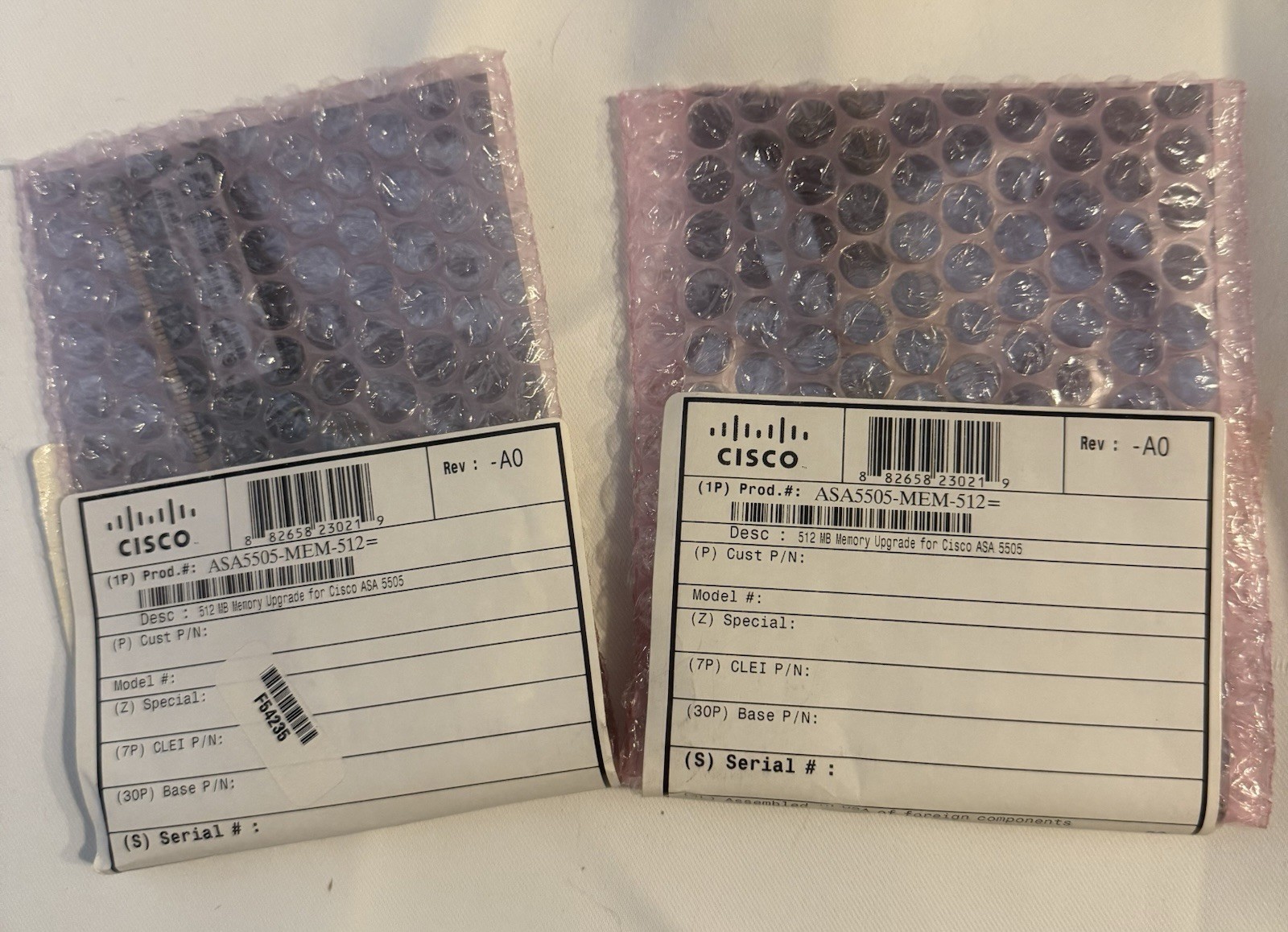 ASA5505-MEM-512D 512MB Approved DRAM Memory for Cisco ASA 5505 Lot Of 2