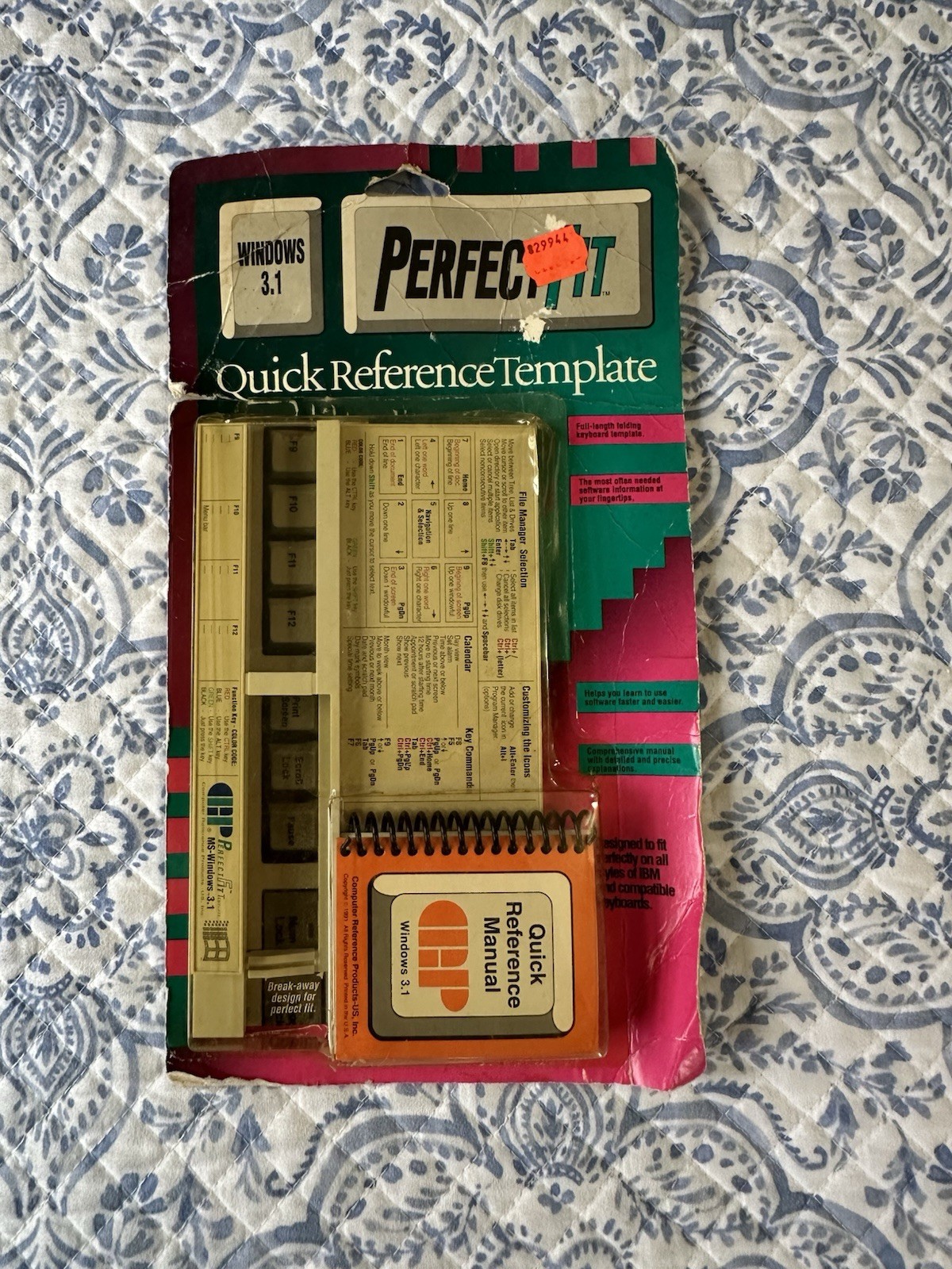 VINTAGE NOS 1991 Windows 3.1 Quick Reference Template For  IBM & Other Keyboard