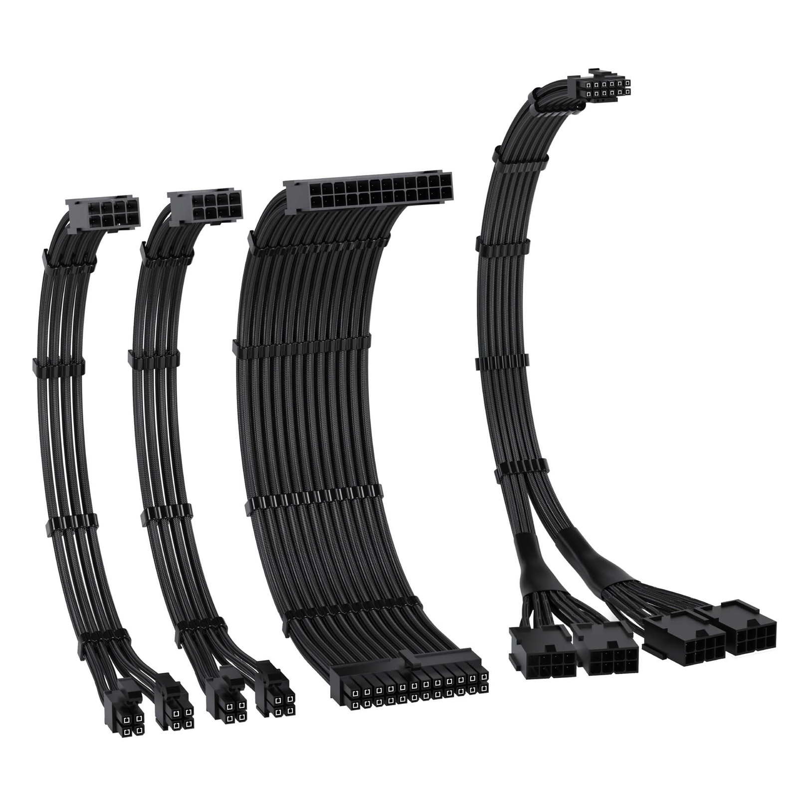 PCIE 5.0 12VHPWR Sleeved Cable Kit, 16AWG Power Supply Cable Extension, PC PS...