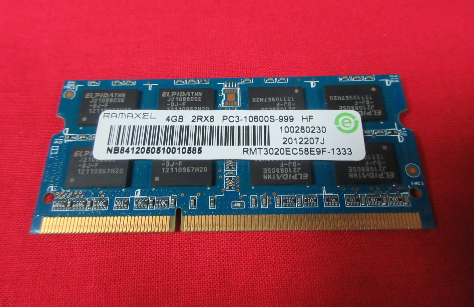 ORIGINAL RAMAXEL 4GB PC3 10600S RAM MEMORY RMT3020EC58E9F-1333