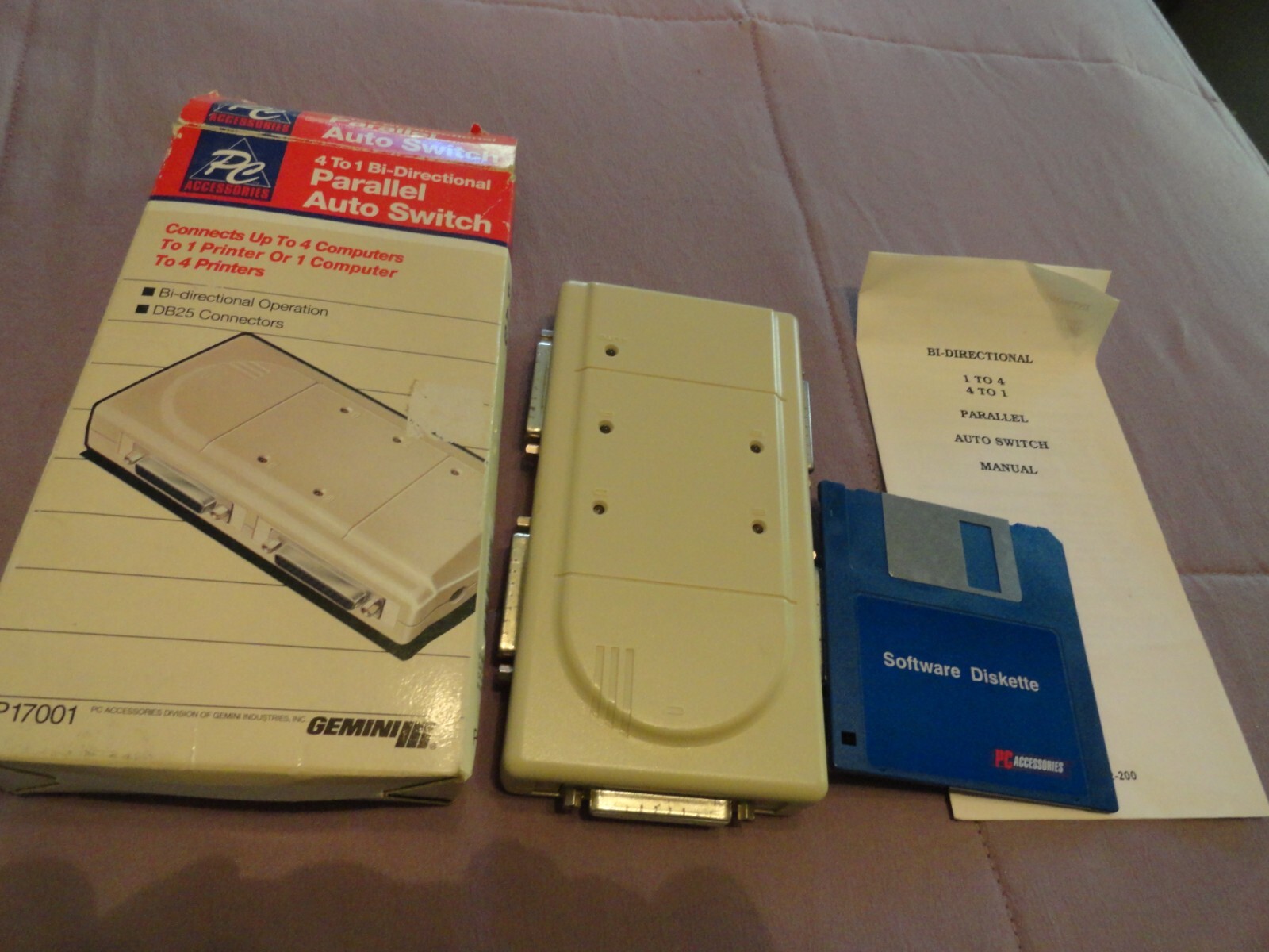 New VTG Gemini PC Accessories P17001 4-to-1 Bi-Directional Parallel Auto Switch