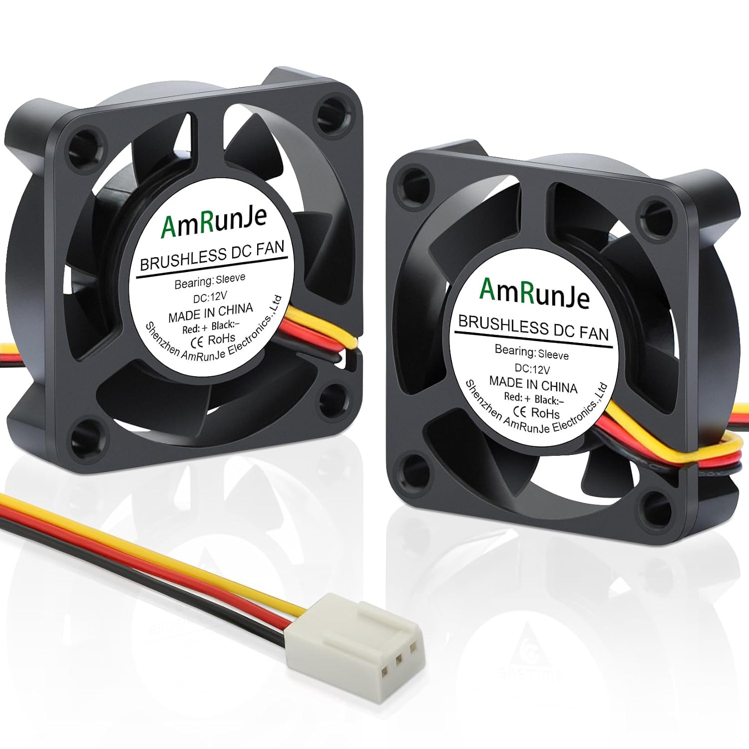 40Mm X 10Mm 3Pin DC Brushless Fan High Speed 12V 2 Packs | Computer Case Fan