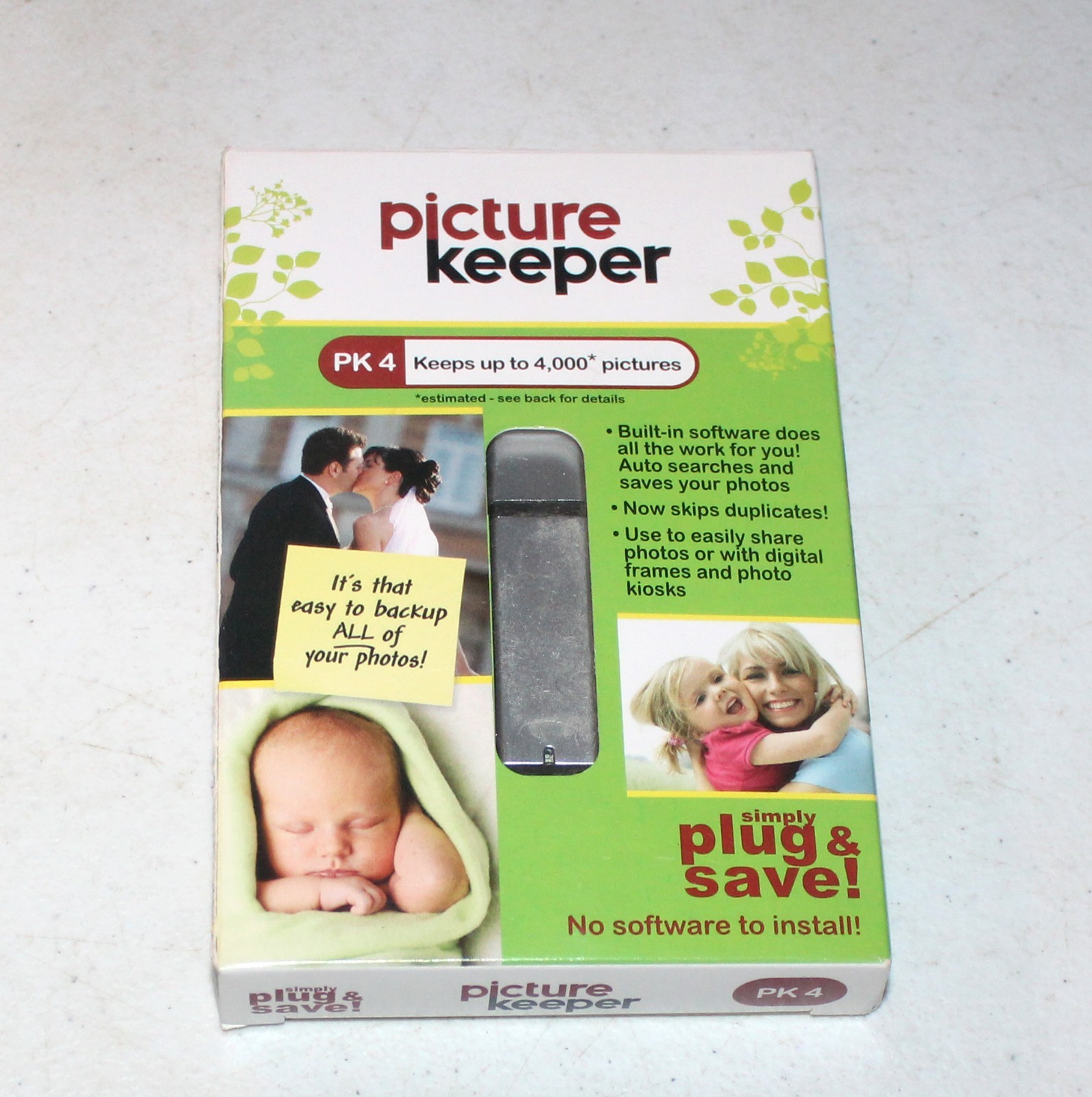  Picture Keeper 4GB Automatic USB Photo Backup Device PK4 PC MAC 