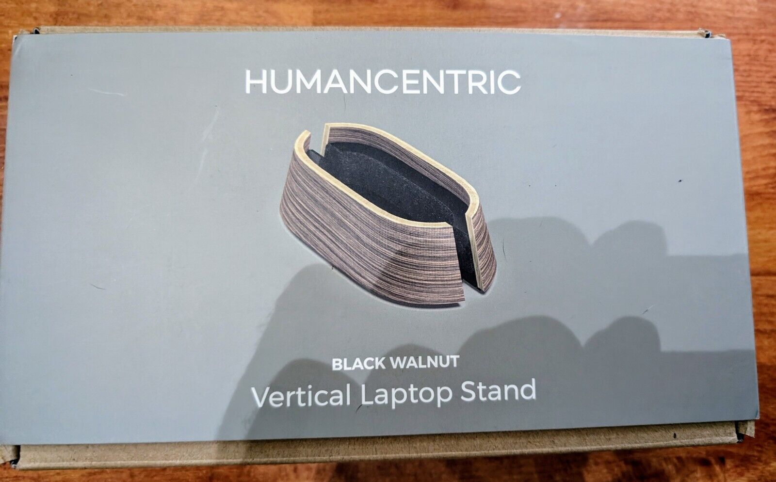 HumanCentric Macbook Pro Holder Dock Vertical Stand - Adjustable - Black Walnut