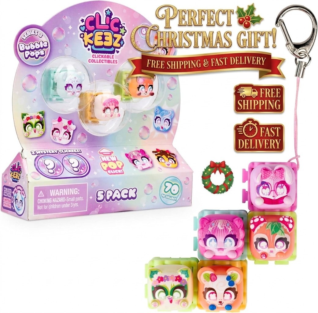 5-Pack Series 3, 5 Collectible Character Keyboard Keys Click and Clack,Create Y