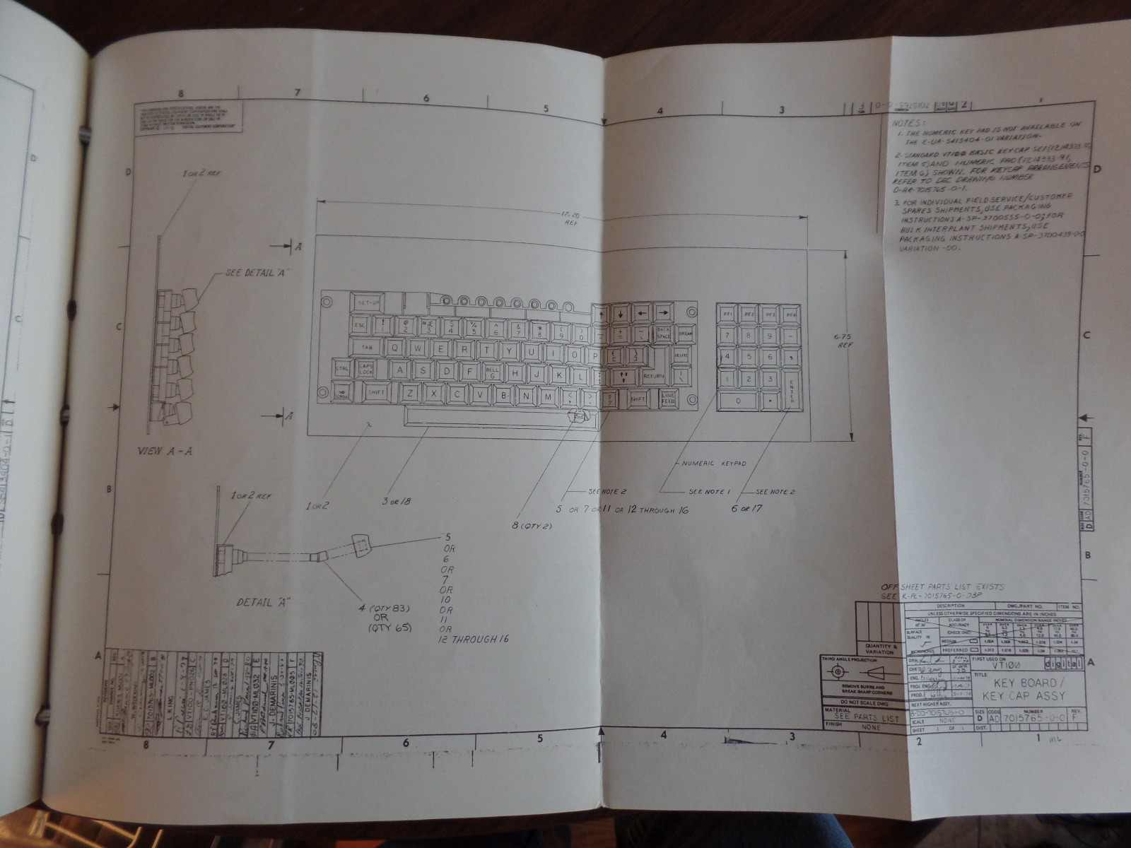 Vtg Digital Equipment Corp. DEC VT100 series Terminal Drawings Schematics Manual