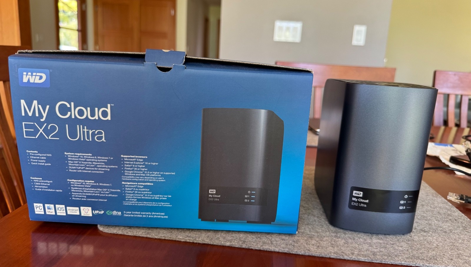 WD My Cloud EX2 Ultra NAS-- Diskless—Excellent Condition