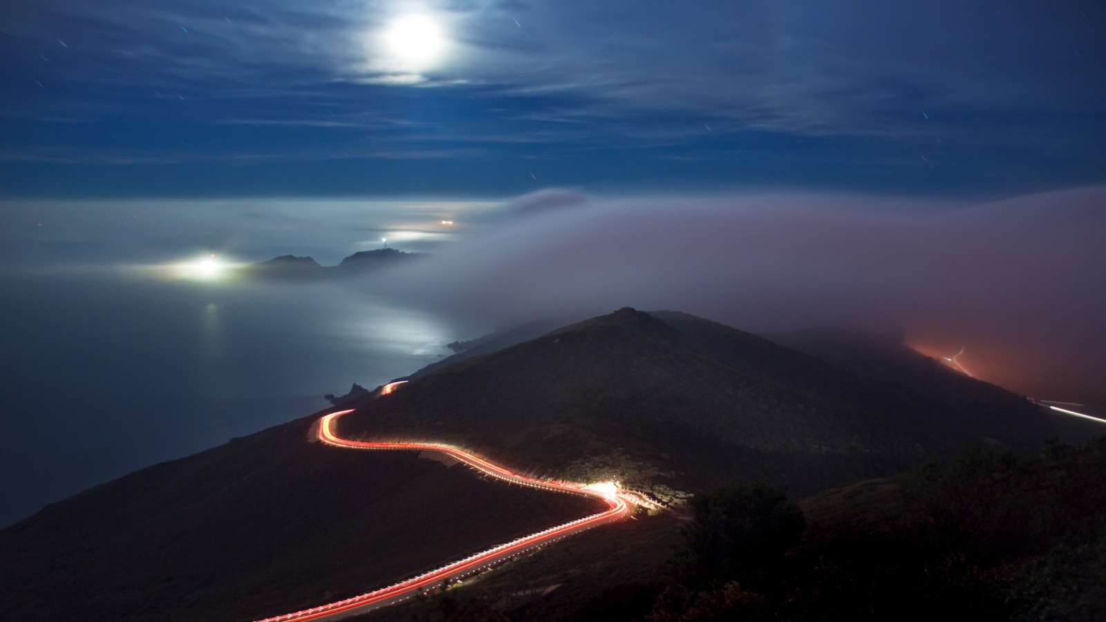 Landscape coast road long exposure sky night low Custom Gaming Mat Desk