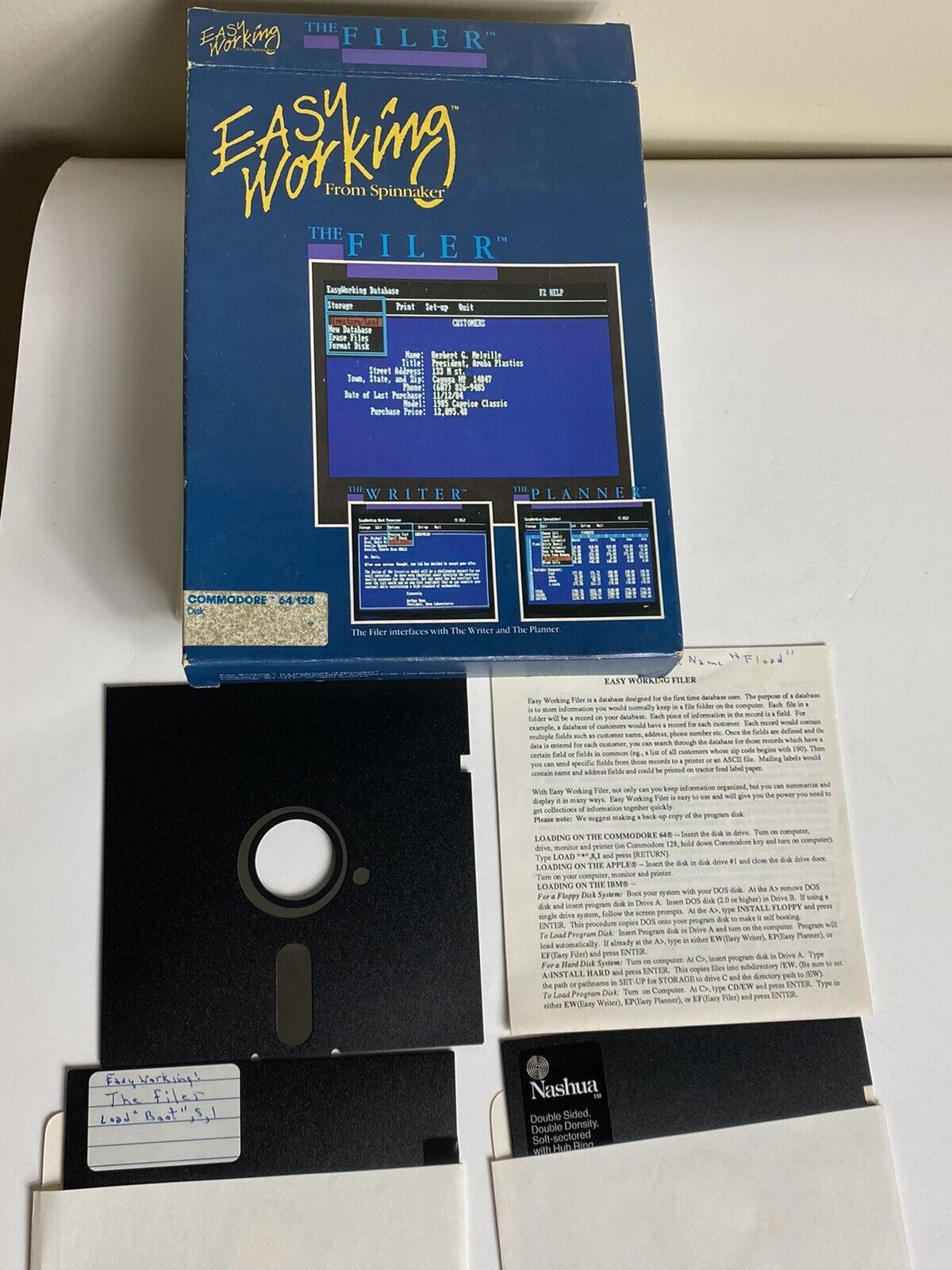 Easy Working Spinakker Filer Commodore 64 -  5.25” Floppy Disk