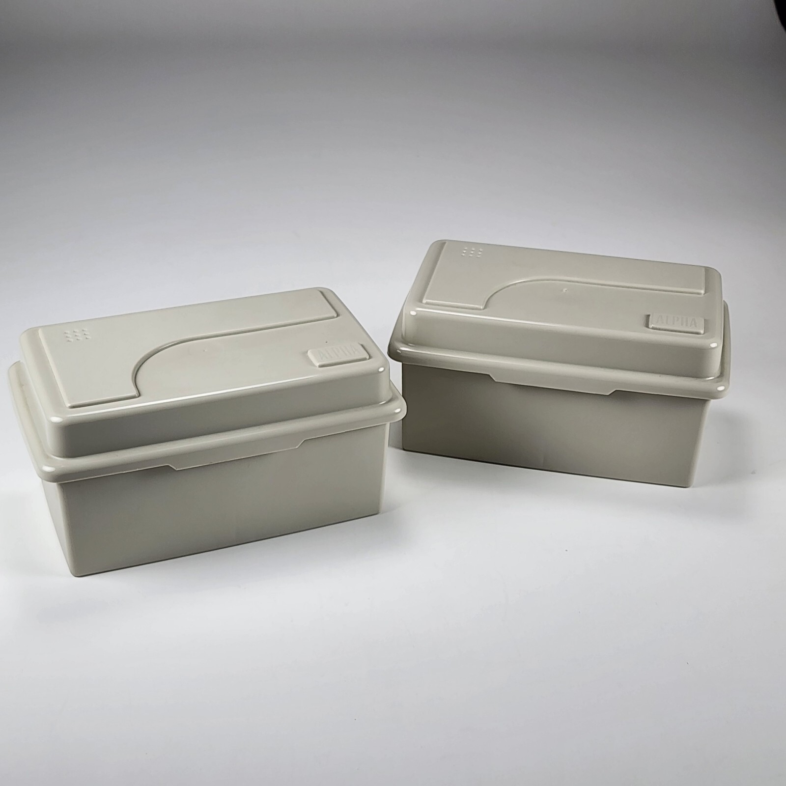 Vintage ALPHA Beige Multi-Media Organizer Set Of 2 Each Holds 40 3.5” Disks