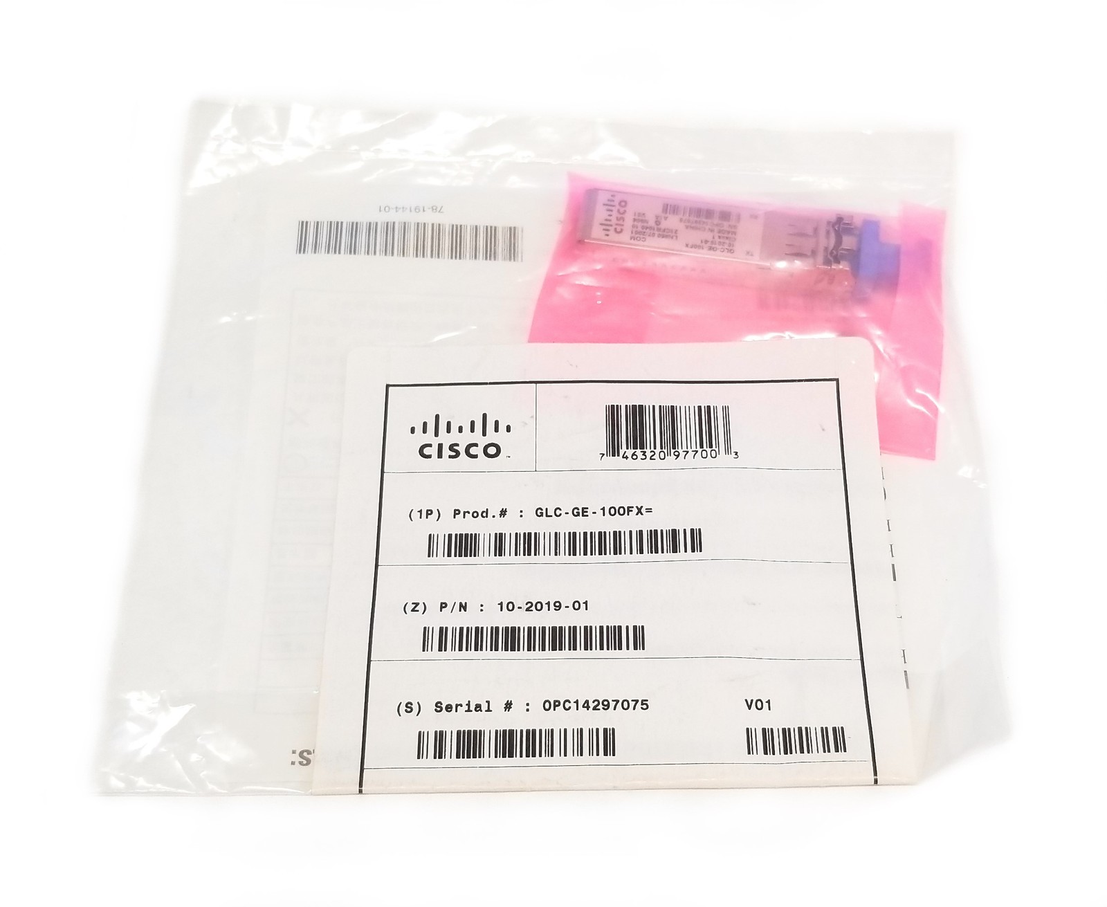 NEW Cisco GLC-GE-100FX V01 100Base-FX SFP GBIC Transceiver Module 10-2019-01