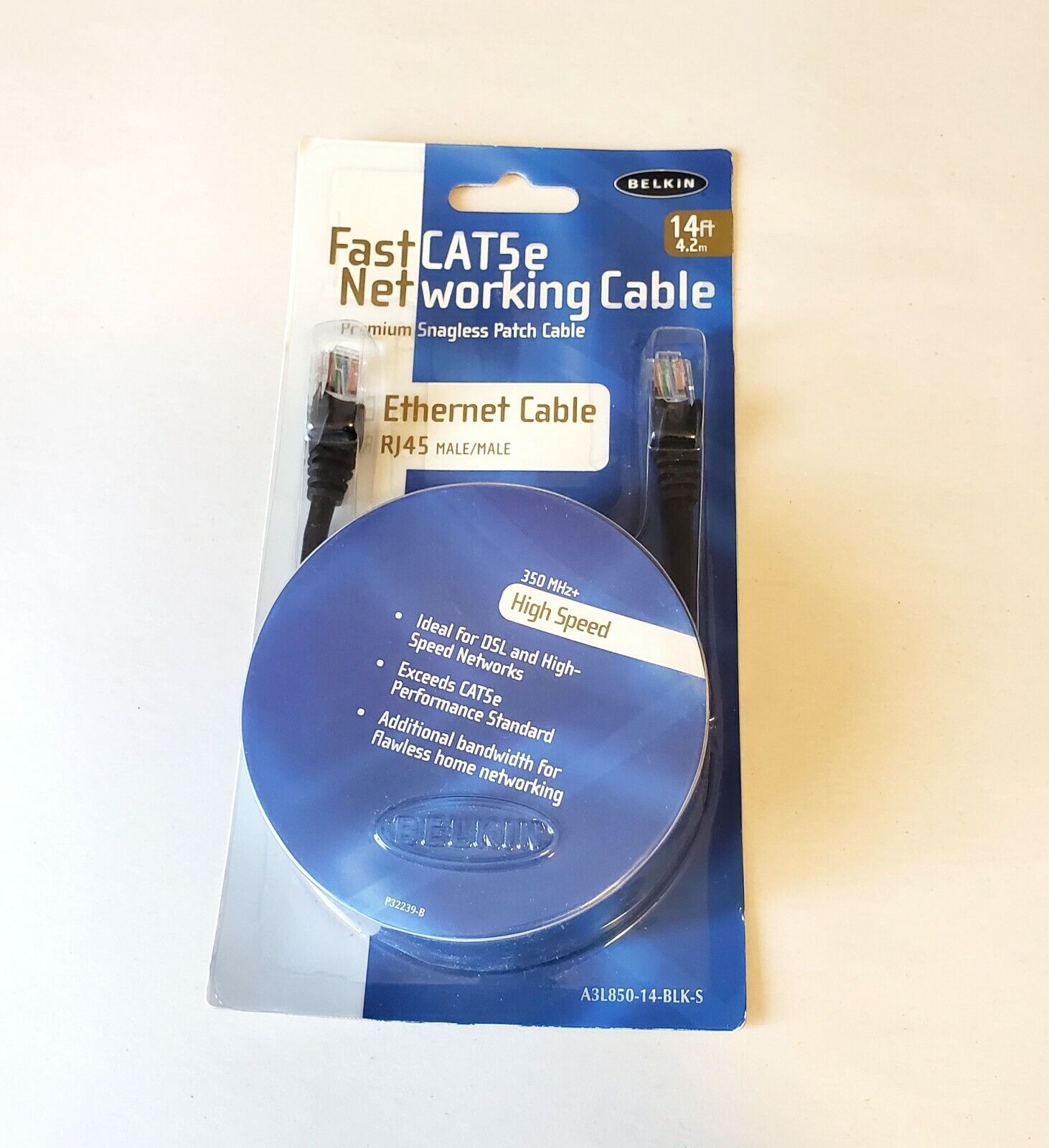 Belkin Fast CAT5e Premium Snagless Ethernet Cable 350 MHz , R/45 Male/Male. 14 f